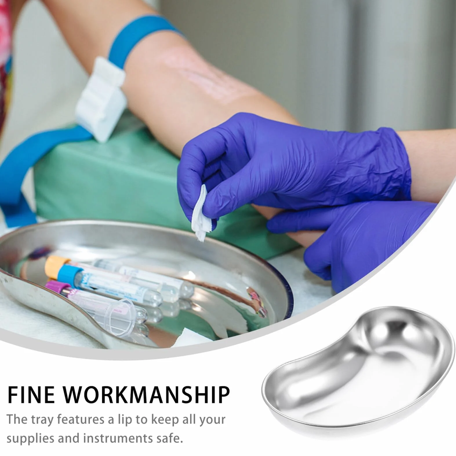 Scicalife Bandeja de Acero Inoxidable para Riñonera Lavabo Emesis Instrumentos Dental Quirúrgicas