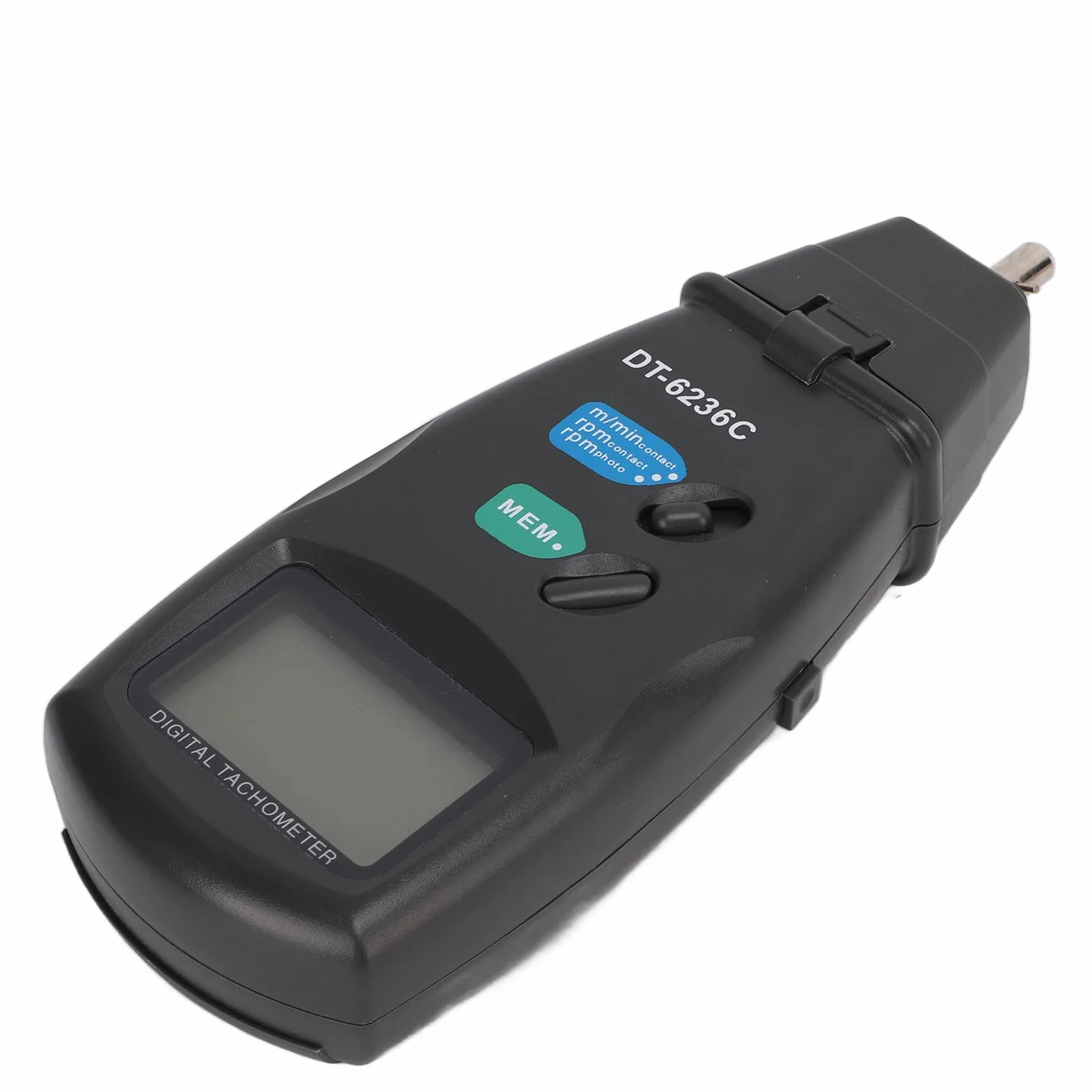 Tacómetro Digital DT6236C 2 en 1 Medidor de RPM Optoelectrónico Contacto y Sin Contacto 19999RPM