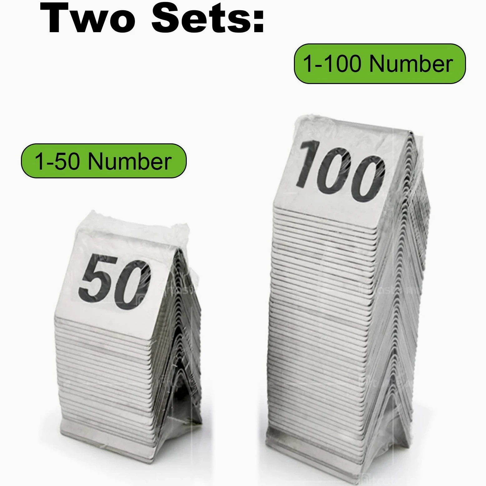 1 a 50/1 a 100, Doble Cara for un fácil reconocimiento, Tarjeta de Etiqueta de número de Escritorio, Tarjeta de Asiento de Mesa, 1,6x1,9 Pulgadas/No. 1-100/largo: 40*Ancho: 50 mm(50)