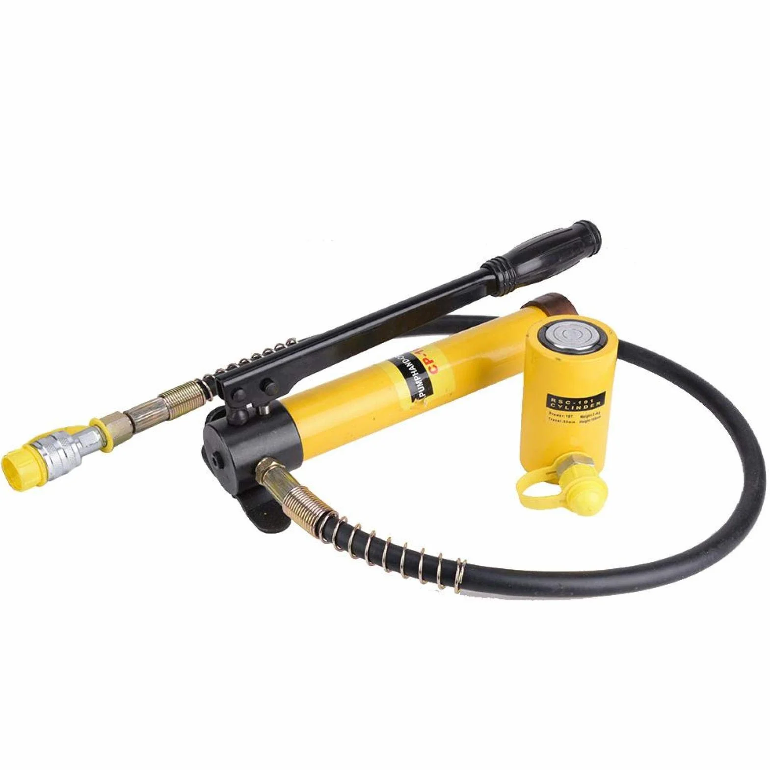 Gato hidráulico, gato corto de 10T + juego de bomba hidráulica manual, herramienta de mango de elevación de acero para reparación de automóviles