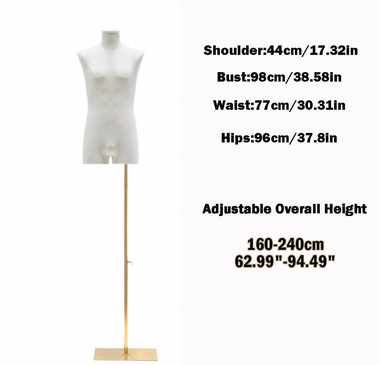 Maniquí Masculino para Hombre con Torso Ajustable en Altura, maniquí de Cuerpo Entero para Hombre, diseño de Moda y Ropa Masculina