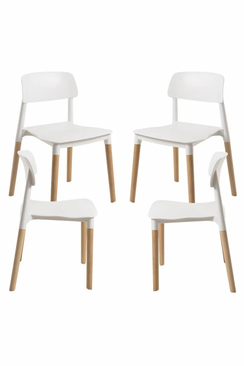 Regalos Miguel - Packs Sillas Comedor - Pack 4 Sillas Estin - Blanco