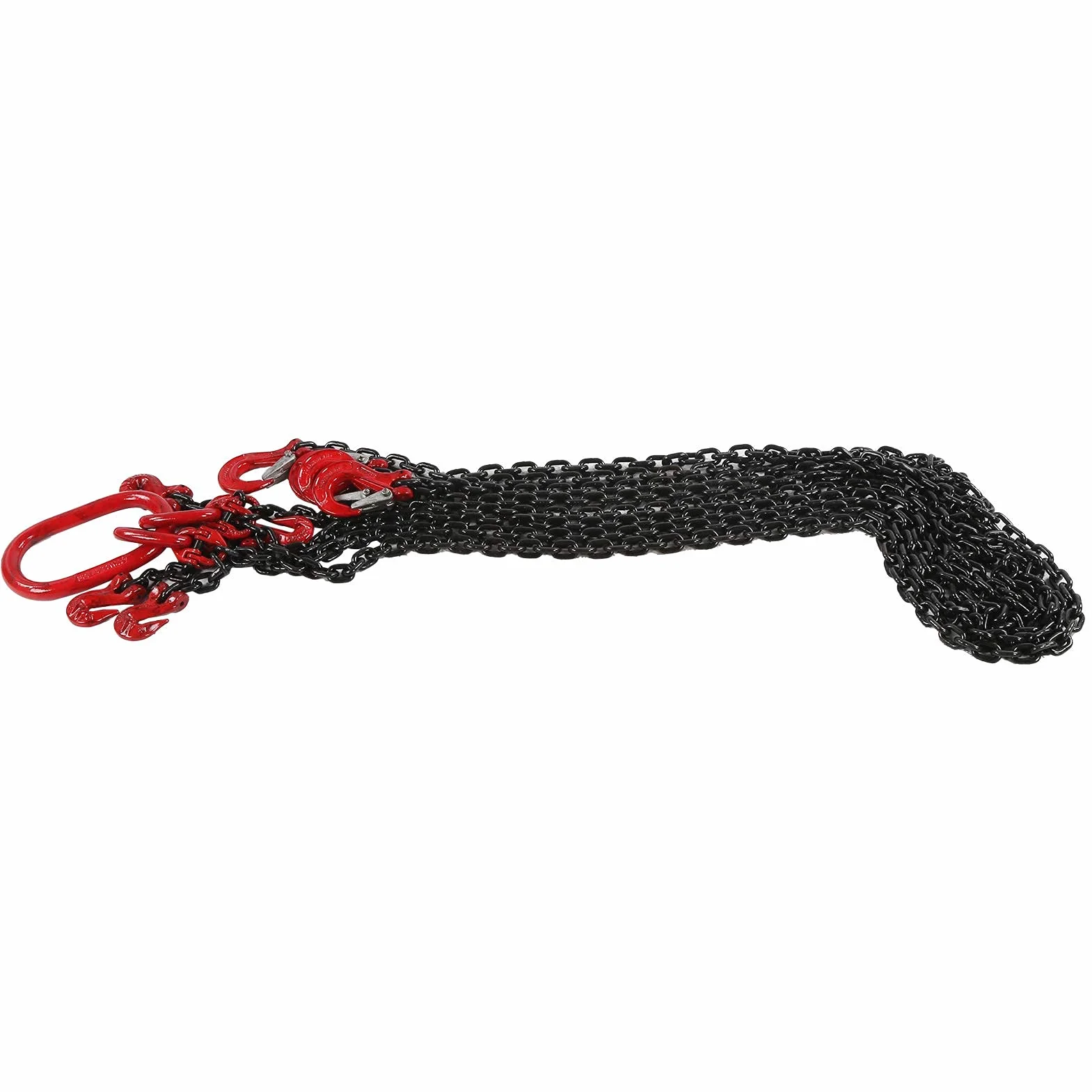 Eslinga de Cadena G80 4T 6mm 2m 4 Ramales Gancho de Horquilla para Elevación