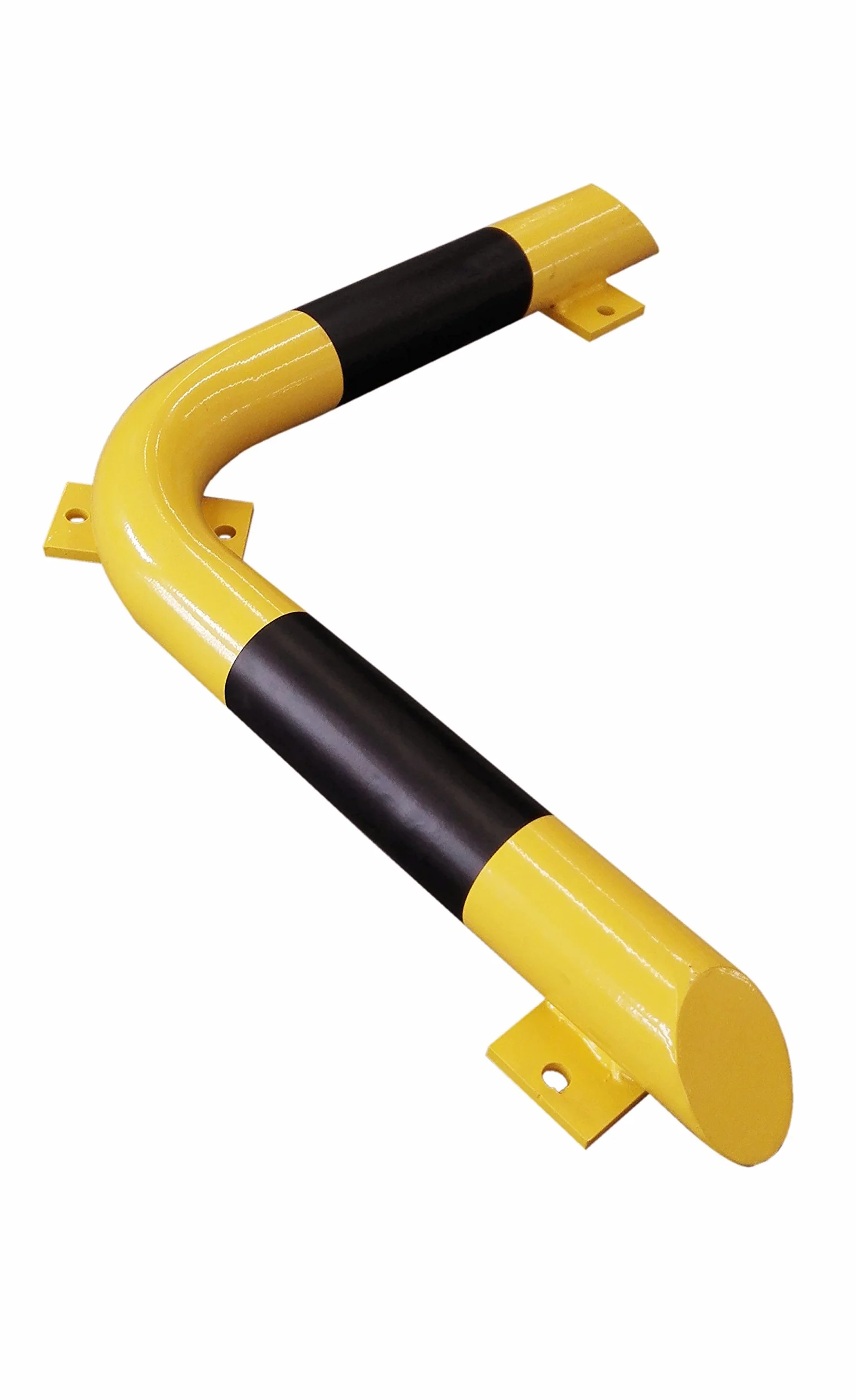 Barra parachoques 1A-Safety RSBA-ECK, en forma de ángulo, diámetro 76 mm, acero de calidad, largo x ancho: 638 mm x 638 mm, amarillo / negro
