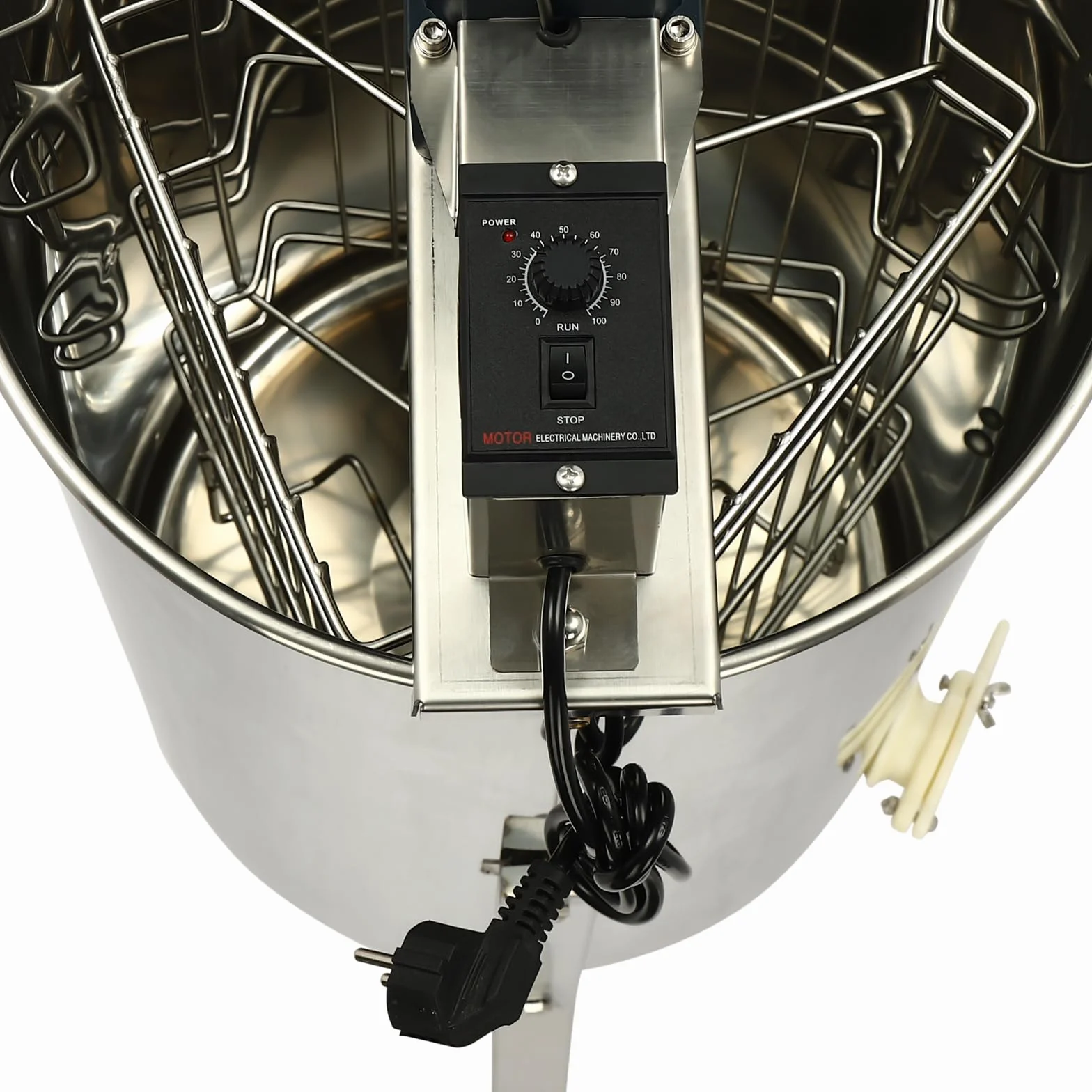 Extractor de miel eléctrico, 3 marcos, 140 W, 370 rpm, extractor de miel de acero inoxidable, 38 x 60 cm