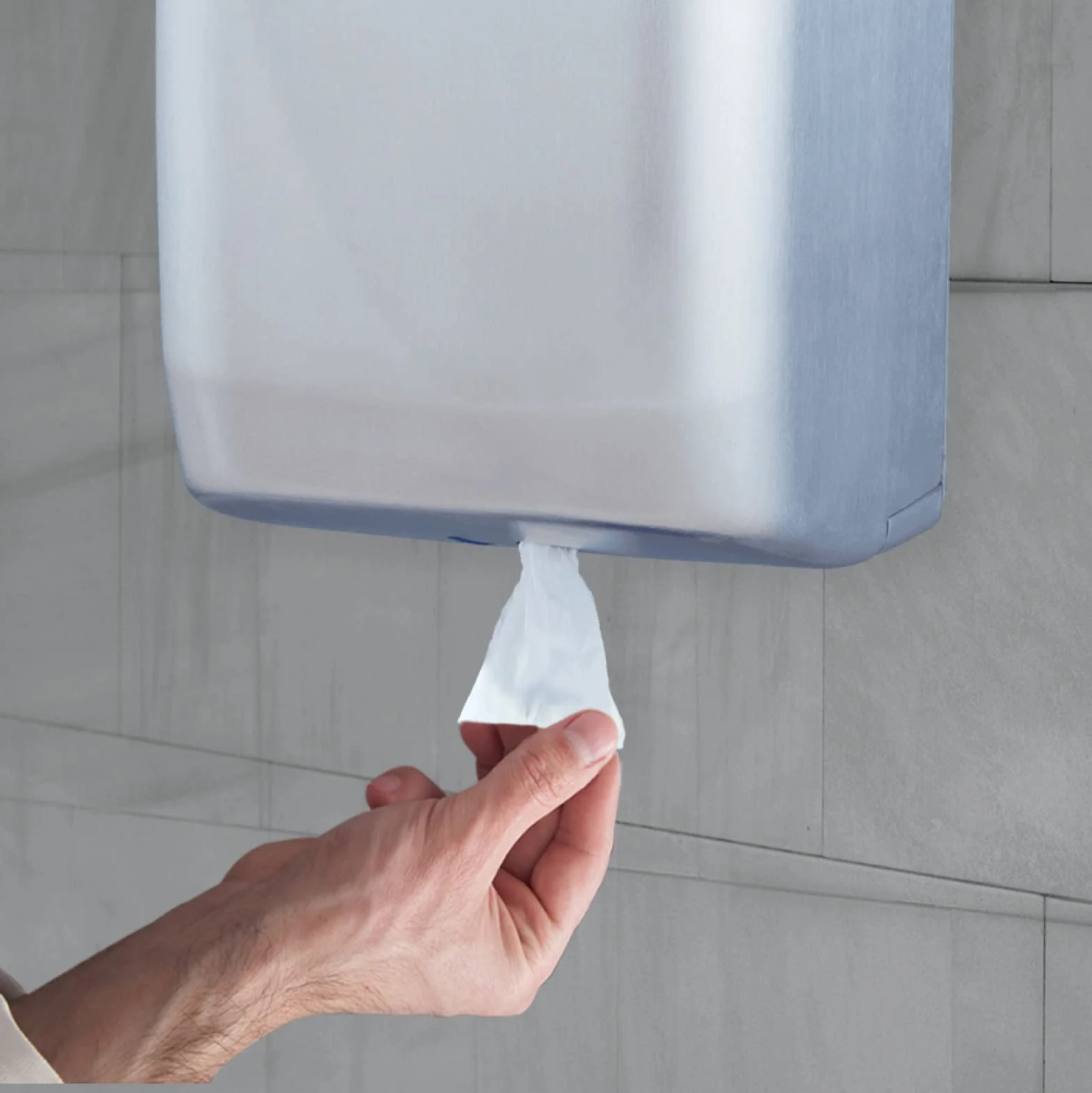 Jofel - Dispensador de Papel en Bobina hasta 205mm Mecha en Continuo, Bobina Especial para Dispensar por el Centro de la Base, Maxima Higiene, Carcasa de Acero, Futura AG45000, Inox. Satinado