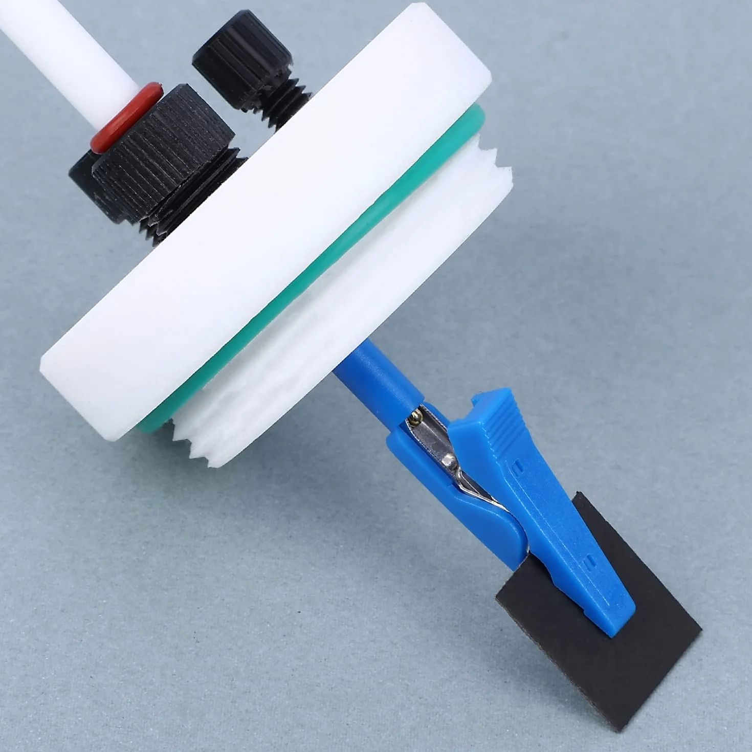 Stonylab Soporte de Electrodo Clip Multipropósito con Manga Protectora de Plástico y Cuerpo de PTFE para Celda Electrolítica