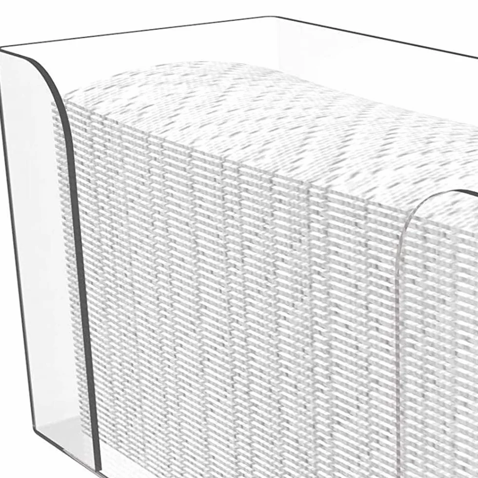 Soporte transparente para servilletas de papel para encimera, toallas plegables en Z, C o multipliegues