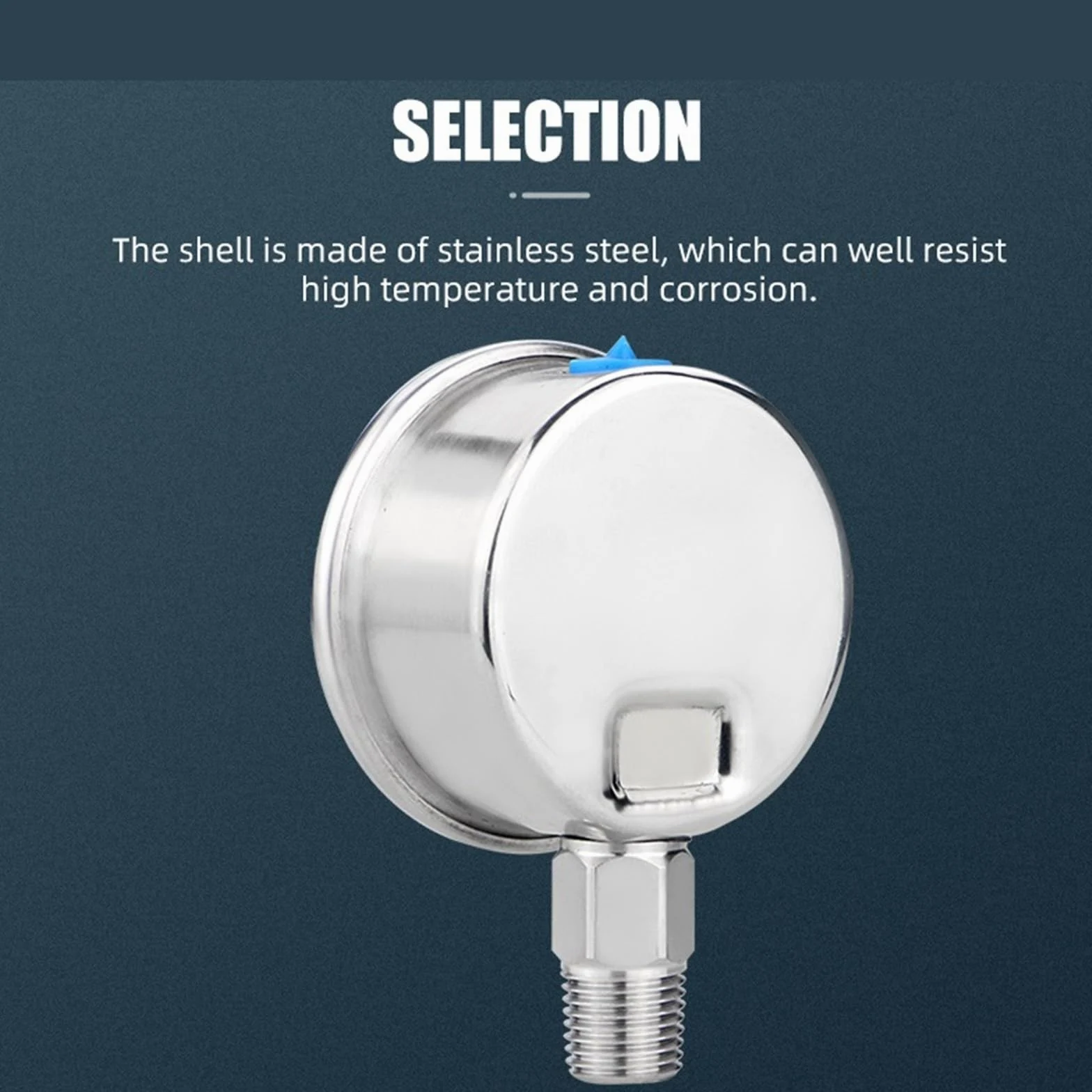 Manómetros de Acero Inoxidable, 50mm(2 "), precisión, 2,5%, conexión Inferior, manómetro hidráulico de Alto vacío de Agua(BSPT(ZG) 1-4,0-10bar)
