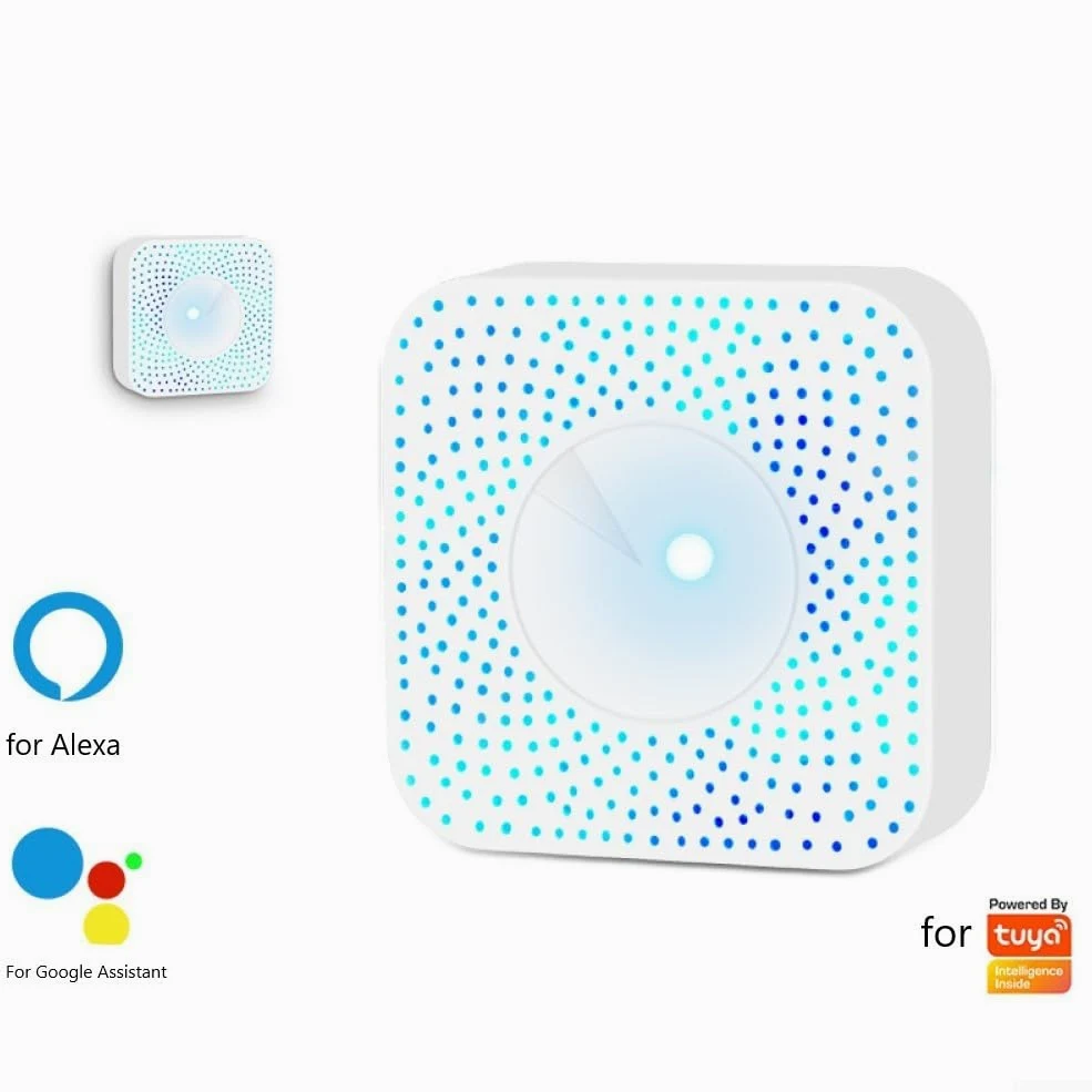 Probador de calidad del aire, para Tuya para Zigbee 6 en 1 Monitor de temperatura, humedad, PM2.5 y dióxido de carbono con control de voz compatible con Alexa y Google (para Zigbee)