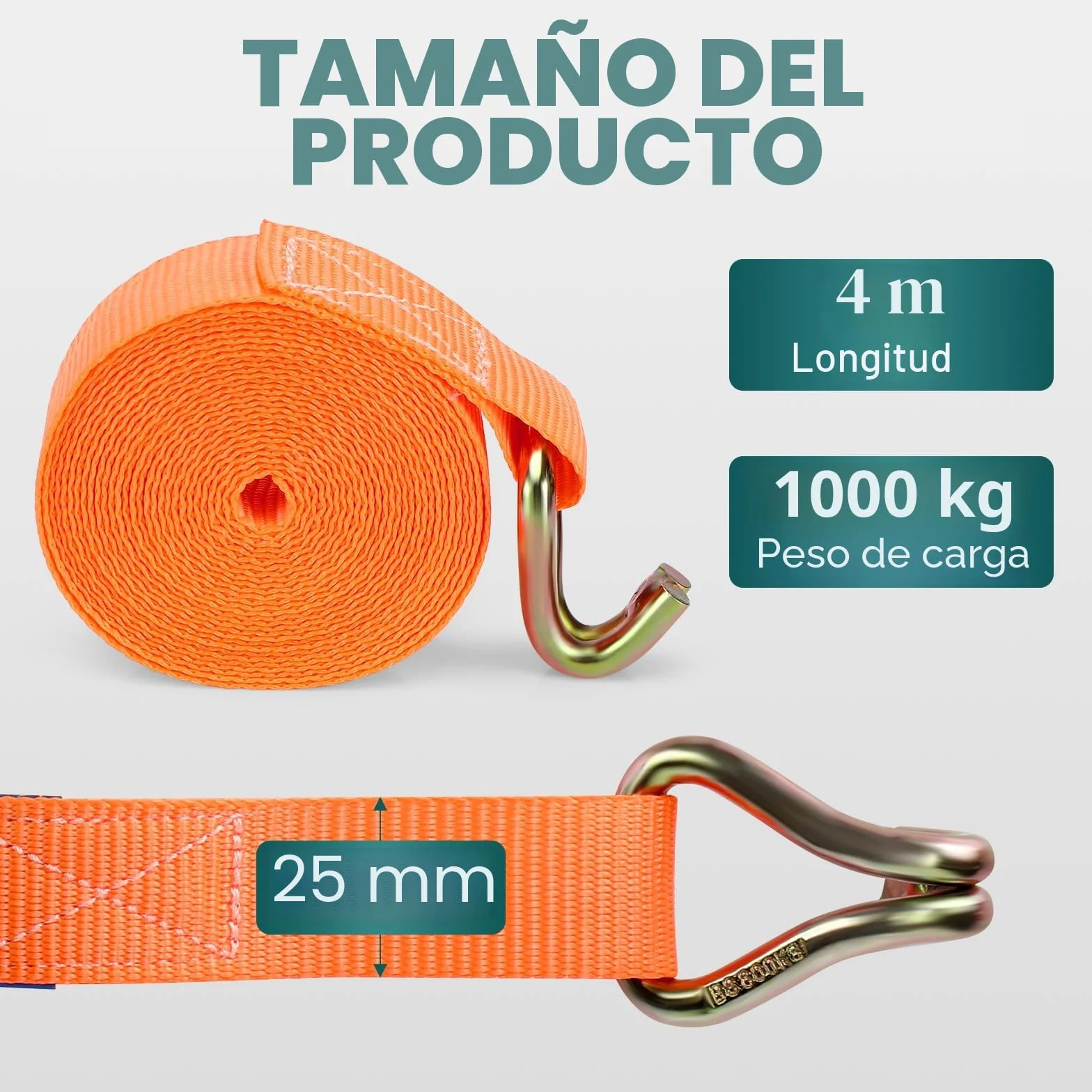 Pavlleen 4 Piezas Correa para Trinquete con Trinquete Tinchas, 4x1000KG Tinchas de Amarre con Trinquete y Gancho, Pueden Transportar hasta 1000 KG, Amarres Muy Fuertes, Adecuados para Cargas Sólidas