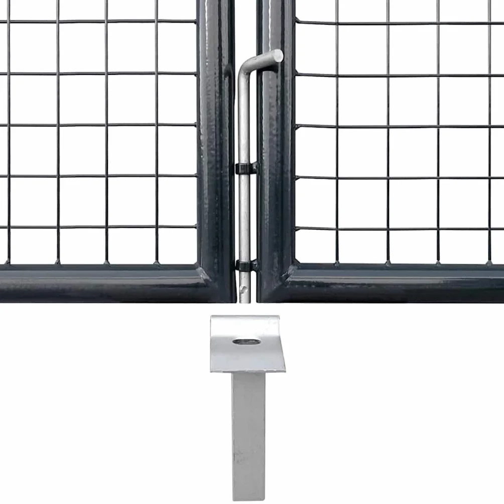 vidaXL Puerta de jardín de malla acero galvanizado 300 x 100 cm gris