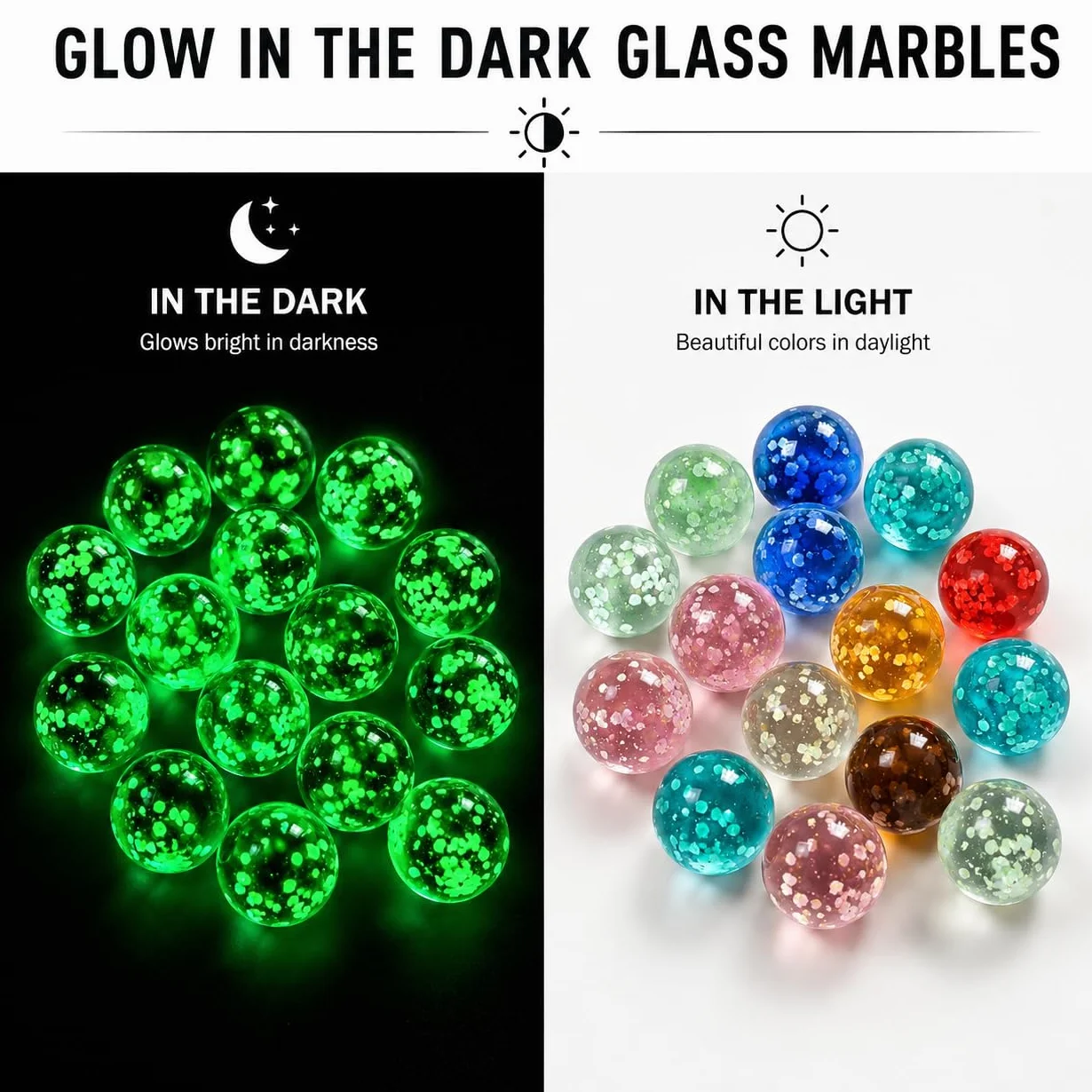 Canicas De Cristal 8mm Luminosas Que Brillan En La Oscuridad Decoración Hogar Juguetes Retro