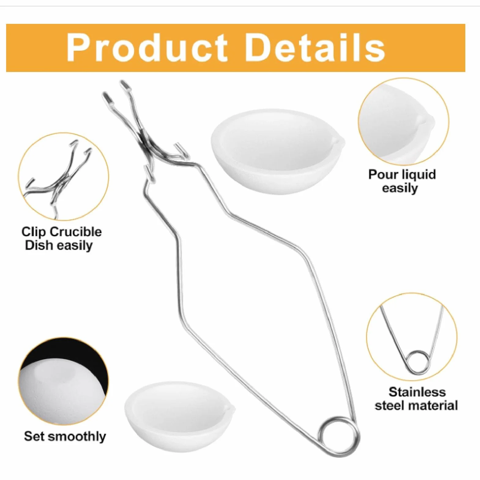 Juego de crisol de cuarzo 250 g 150 g 100 g con soporte acero inoxidable para fundir oro plata cobre