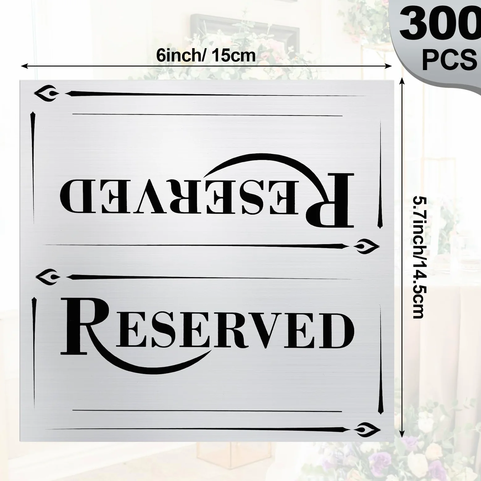 Resurhang 300 letreros de papel para mesa reservada con línea de nombre reservada, letreros de doble cara para reservar asientos, restaurantes, bodas, recepciones, iglesias, reuniones de negocios