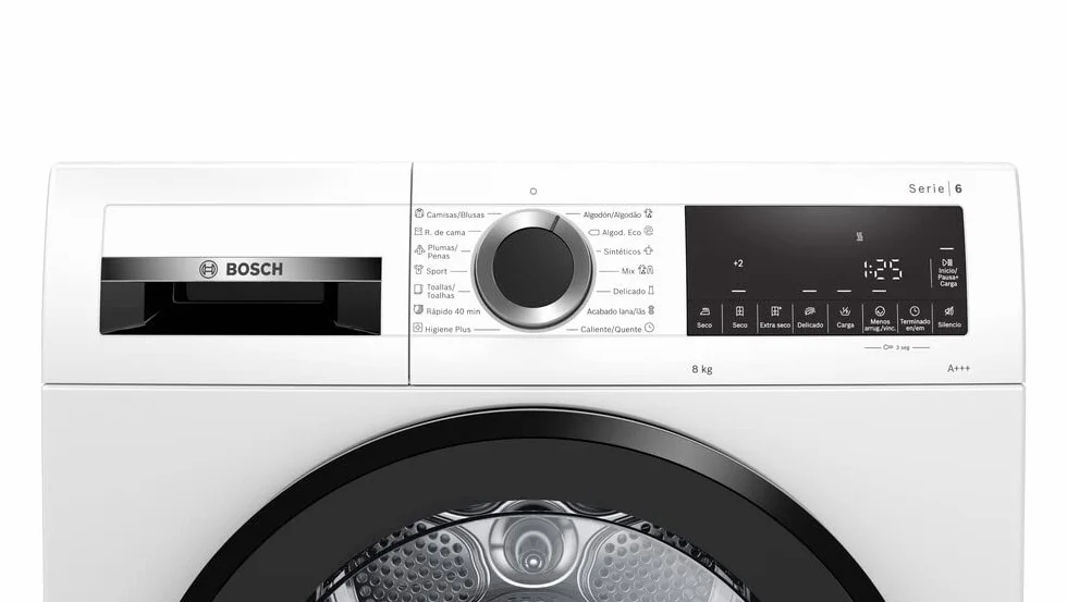 Bosch Secadora Bomba de Calor 8 kg Display LED WQG233D0ES Blanco