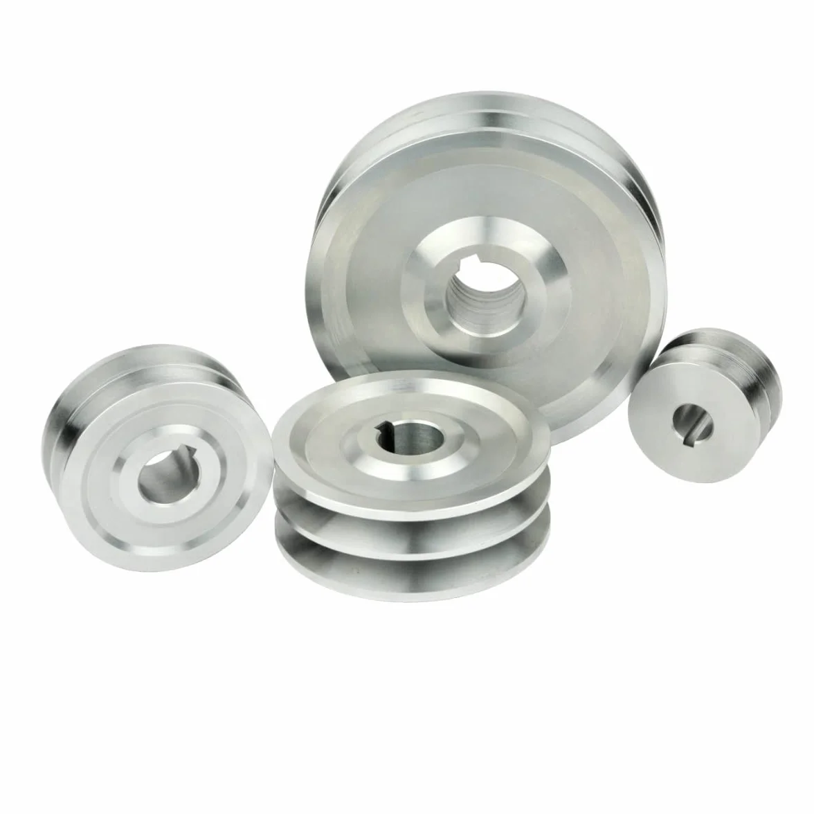 Polea trapezoidal 2 ranuras SPB 17 mm eje 30 mm 70 mm