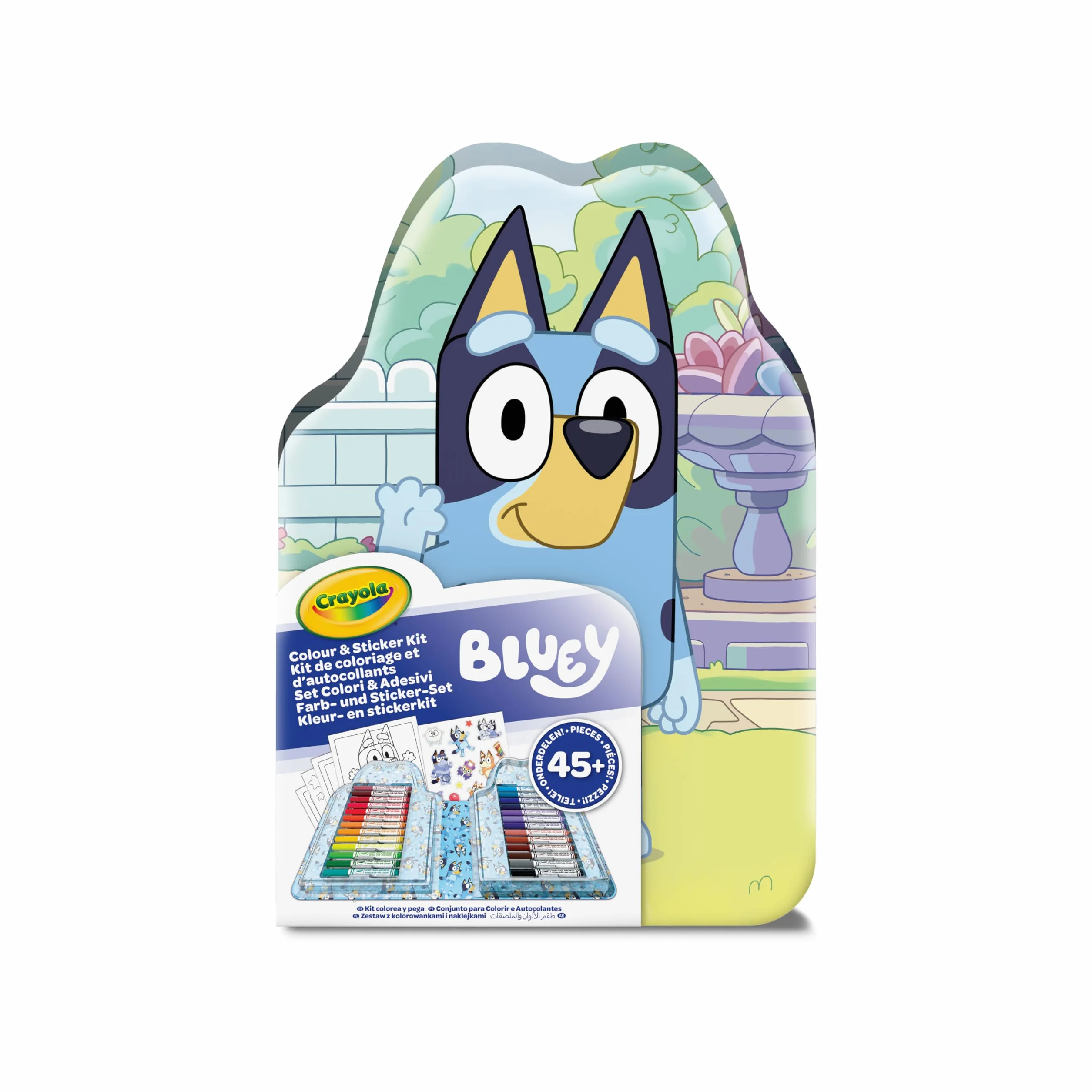 CRAYOLA Maletín Bluey para Colorear con Pegatinas, Set con rotuladores, 45 Piezas
