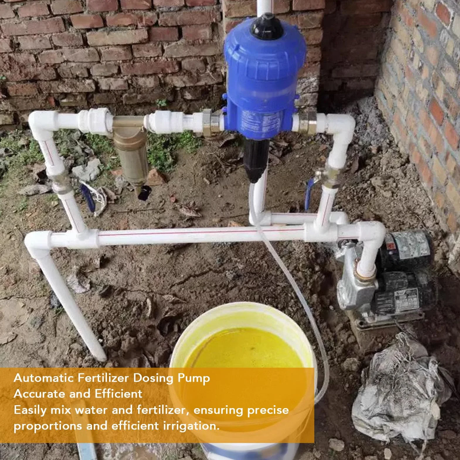 Inyector de Fertilizante 0,2-2% para Riego por Goteo, Bomba Dosificadora Automática de Líquidos Químicos, Bomba Dosificadora de Agua Ajustable para Jardín, Ganado, Invernadero