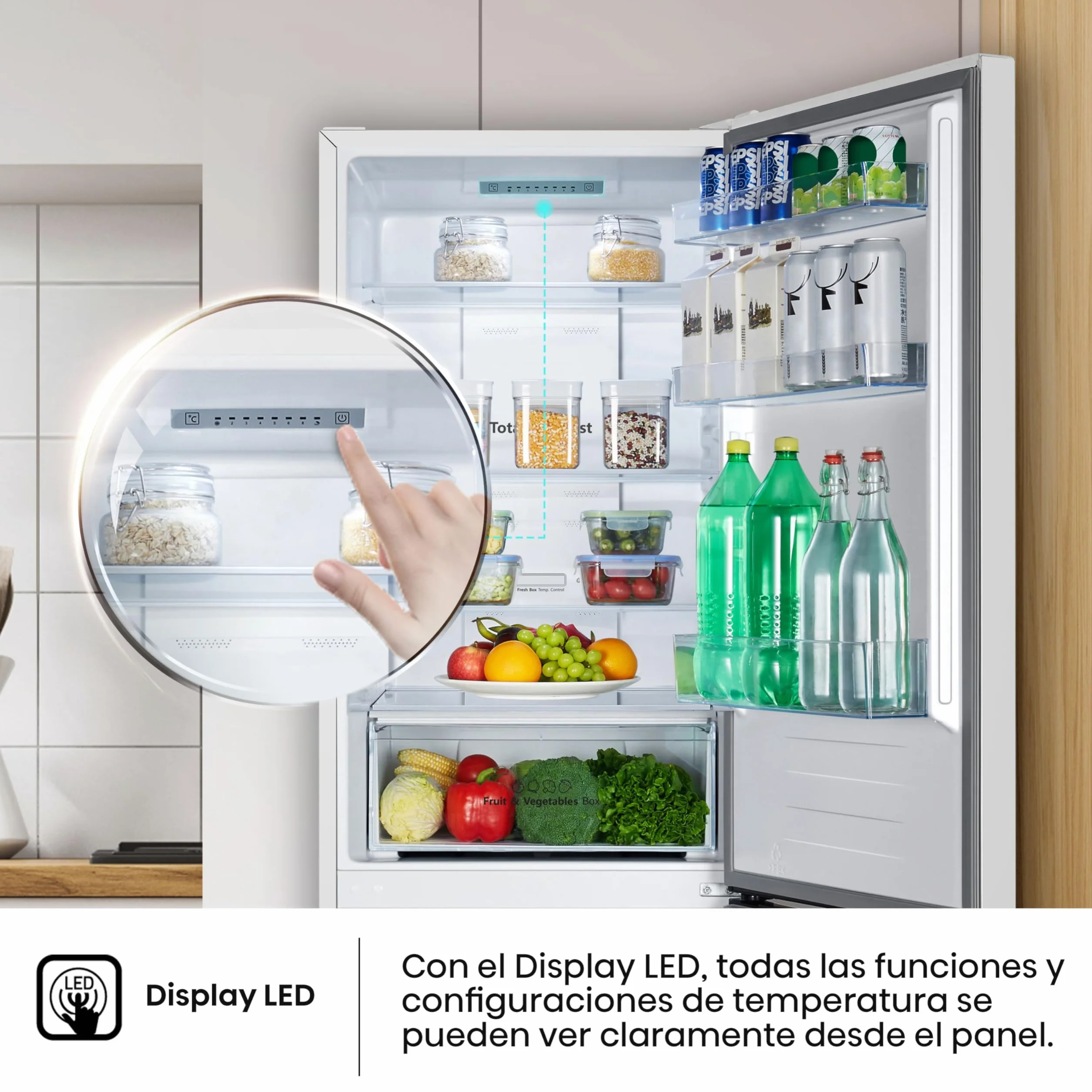 Hisense Frigorífico Combi 304 L Clase E 186 cm 4 Estrellas Congelador Puerta Reversible Blanco