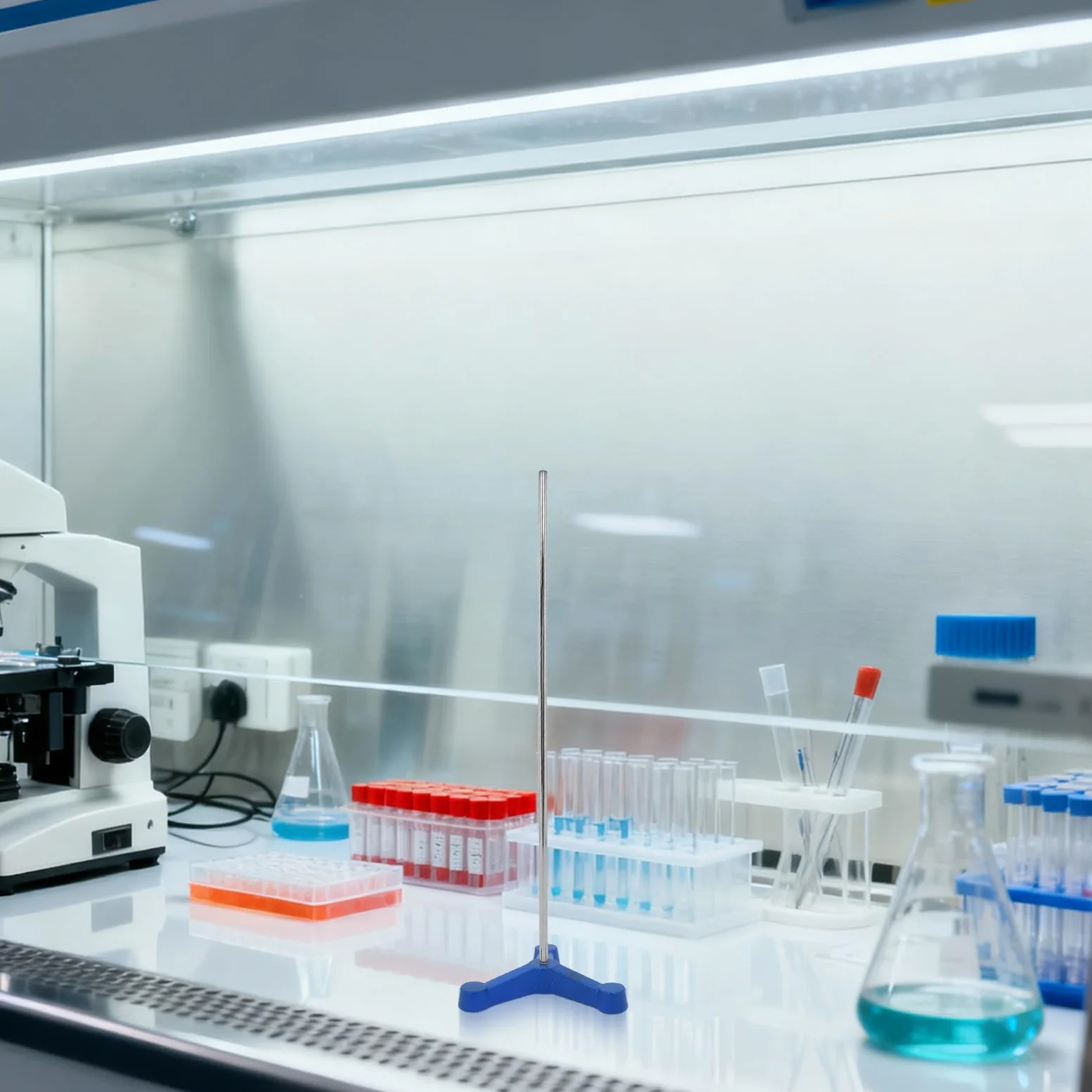Gatuida Trípode de laboratorio: Equipo de laboratorio de química - Base de soporte de retorta de metal - Soporte para vasos de precipitados - Base de equipo de vidrio de para química de 110 mm