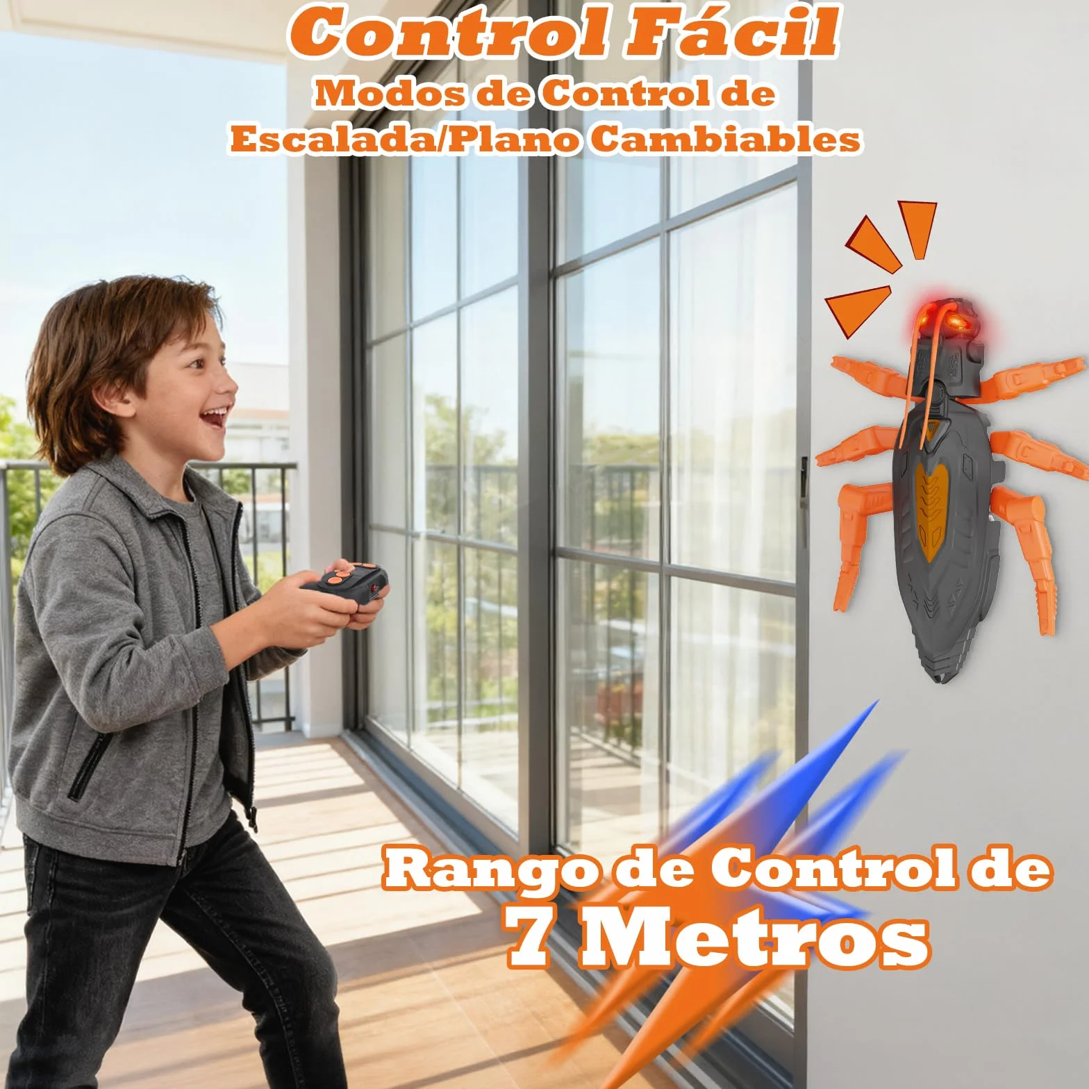 Wall Crawler Kakerlaken Robot Control Remoto Recargable con Ojos LED, Juguetes Niños 4 Años