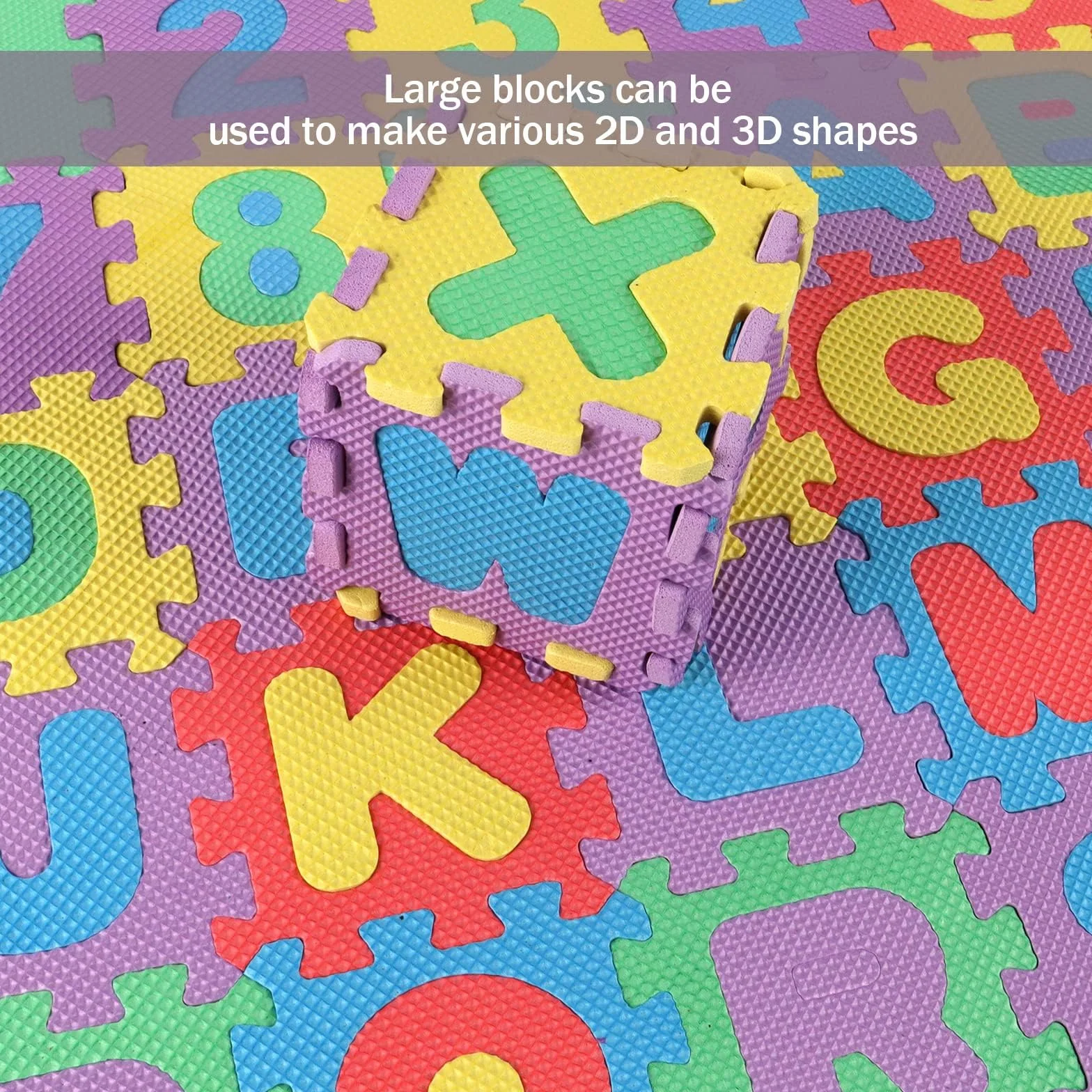 Alfombra Infantil Espuma EVA 36pcs Tapete Puzzle Números y Letras 9x9cm para Gateo