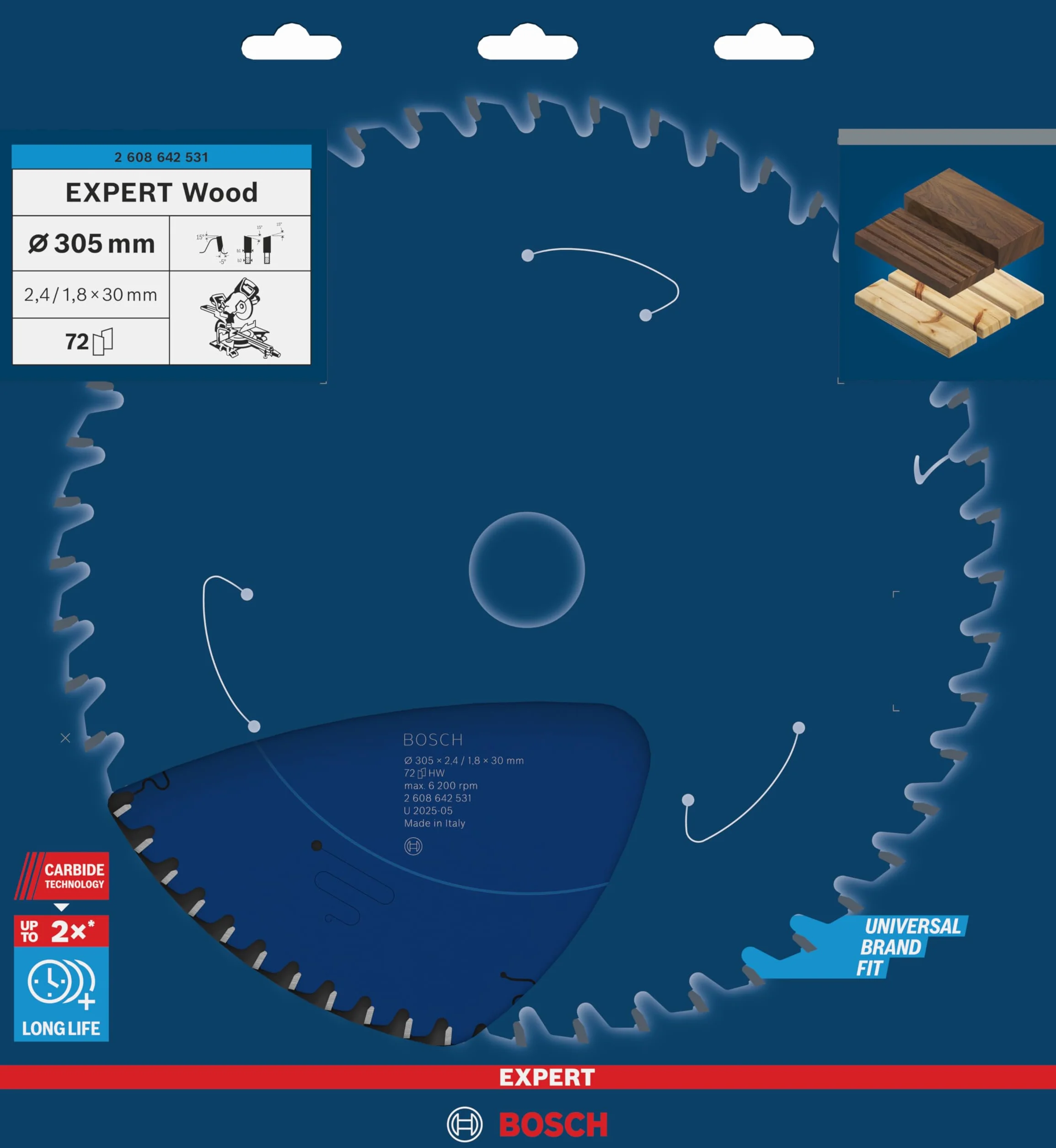 Bosch Hoja de sierra circular Expert for Multi Material 305 x 30 x 2,4 mm 96