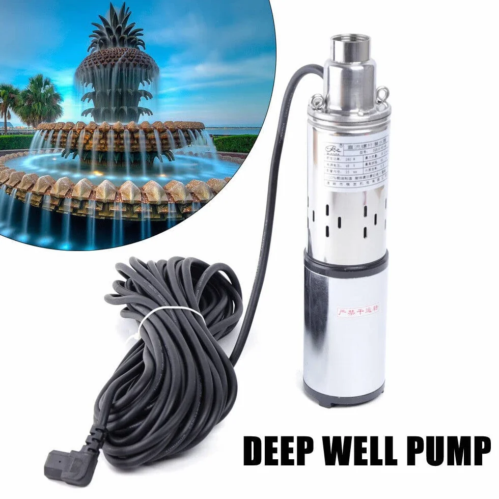 Bomba de pozo profundo de CC solar bomba de pozo bomba tubular sumergida hasta 30m 48V 280W