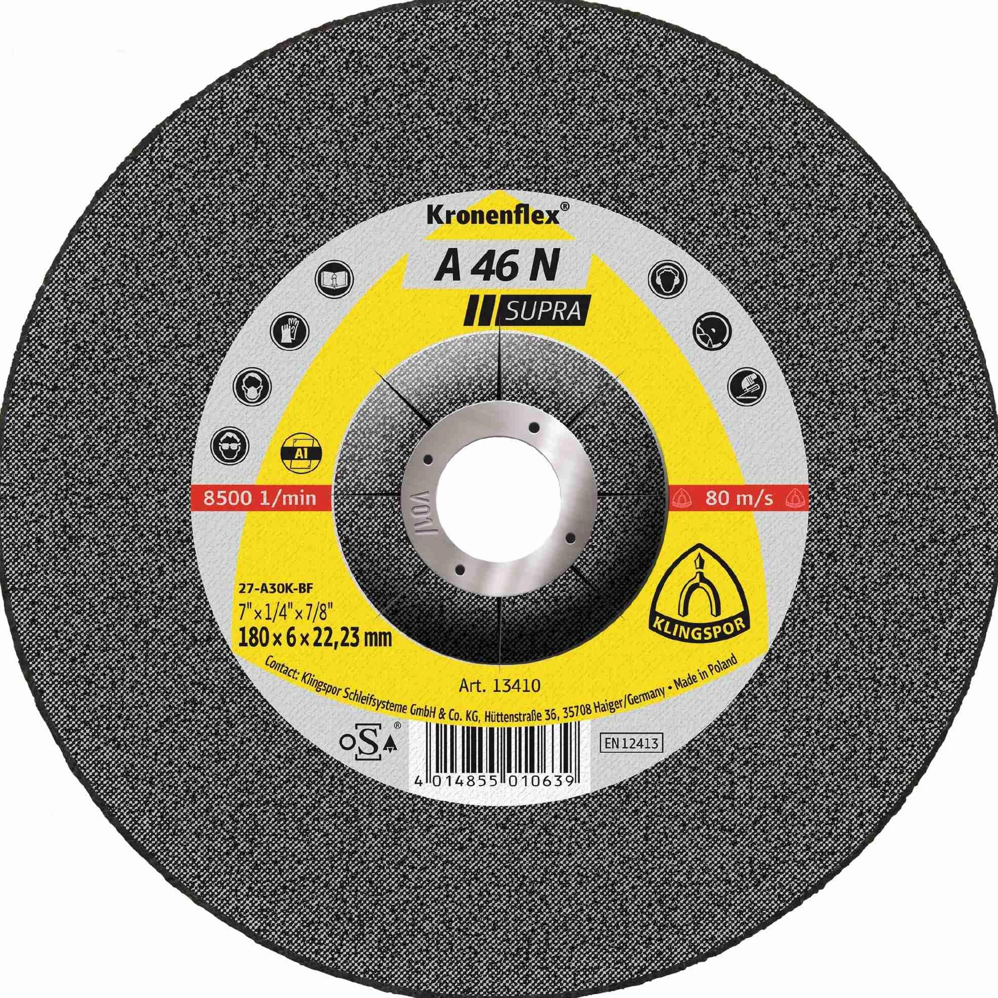 A 46 N - Disco de desbaste (10 unidades, 180 x 8 x 22,23 mm, acodado)