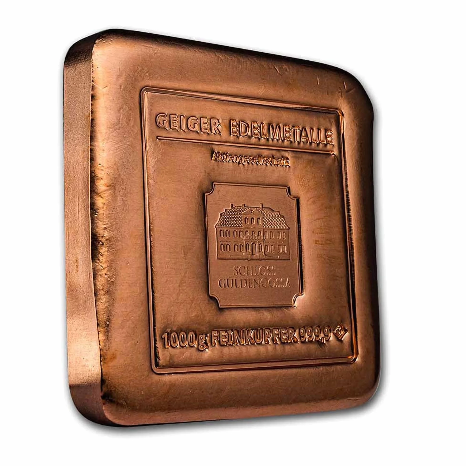 Lingote de cobre de 1 kilogramos de refinería de metales precisosos Geiger Edelmetalle (Alemania))