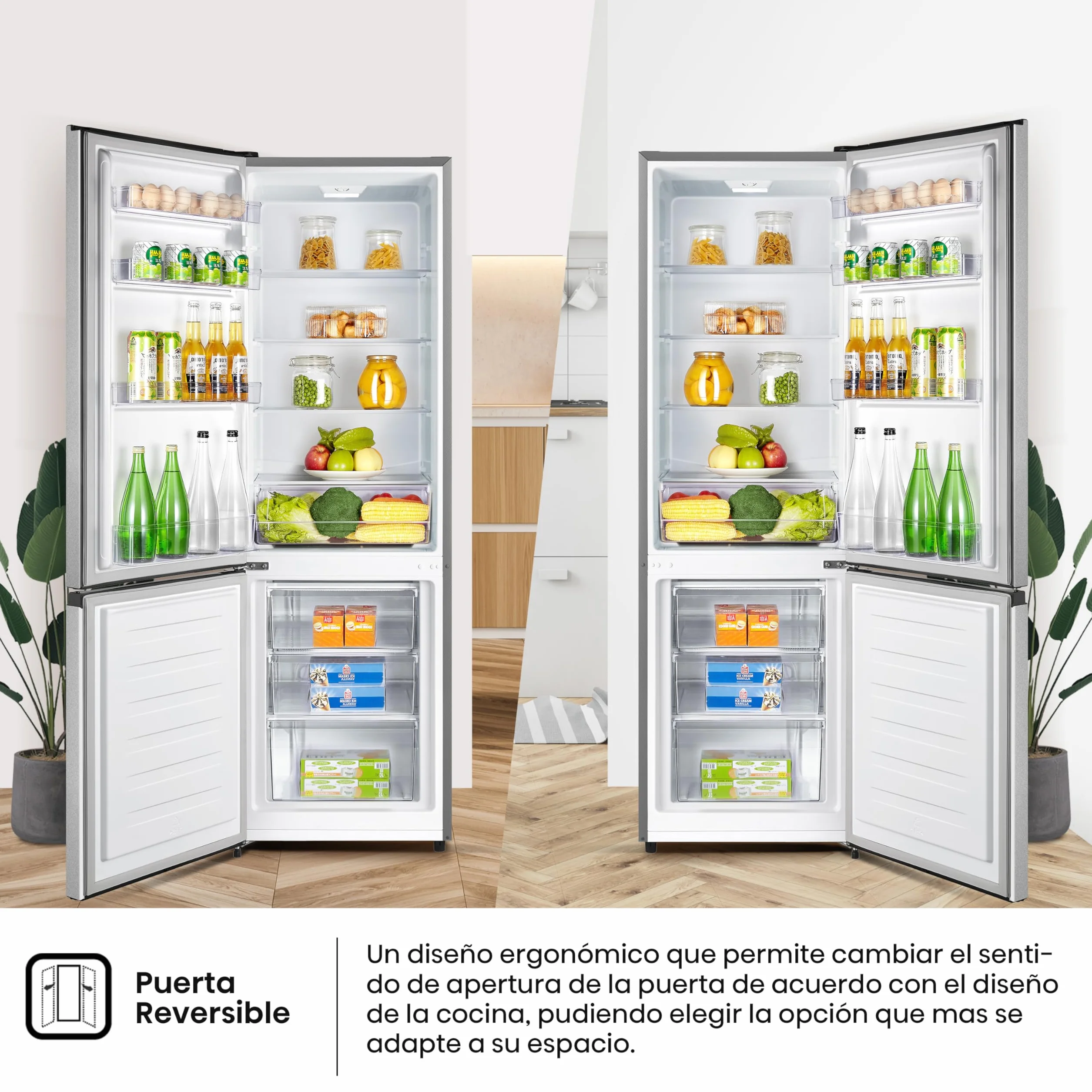 Hisense RB343D4CDE Frigorífico Combi Cíclico 269L Clase E 55x180cm Inox