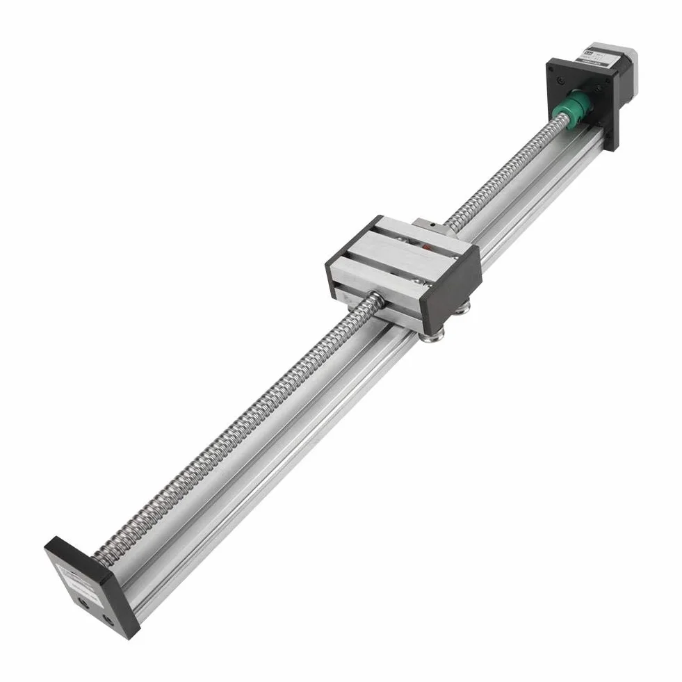 Akozon Tornillo de bola automático CNC Corredera de deslizamiento Actuador de etapa larga Guía de mesa Aluminio 400 mm