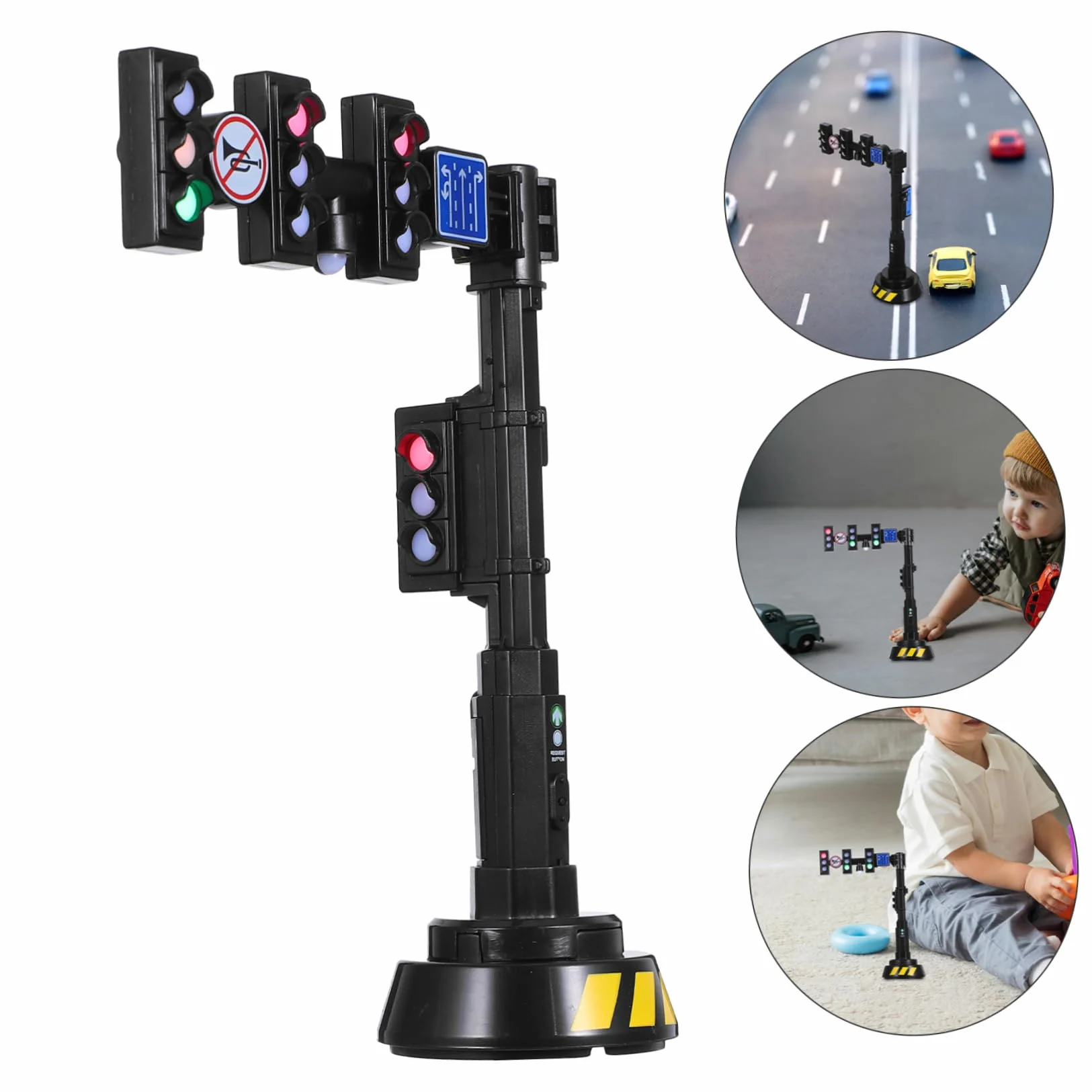 Semáforo Realista para Niños con Luces y Sonidos, Juguete de Plástico de Señalización de Tráfico