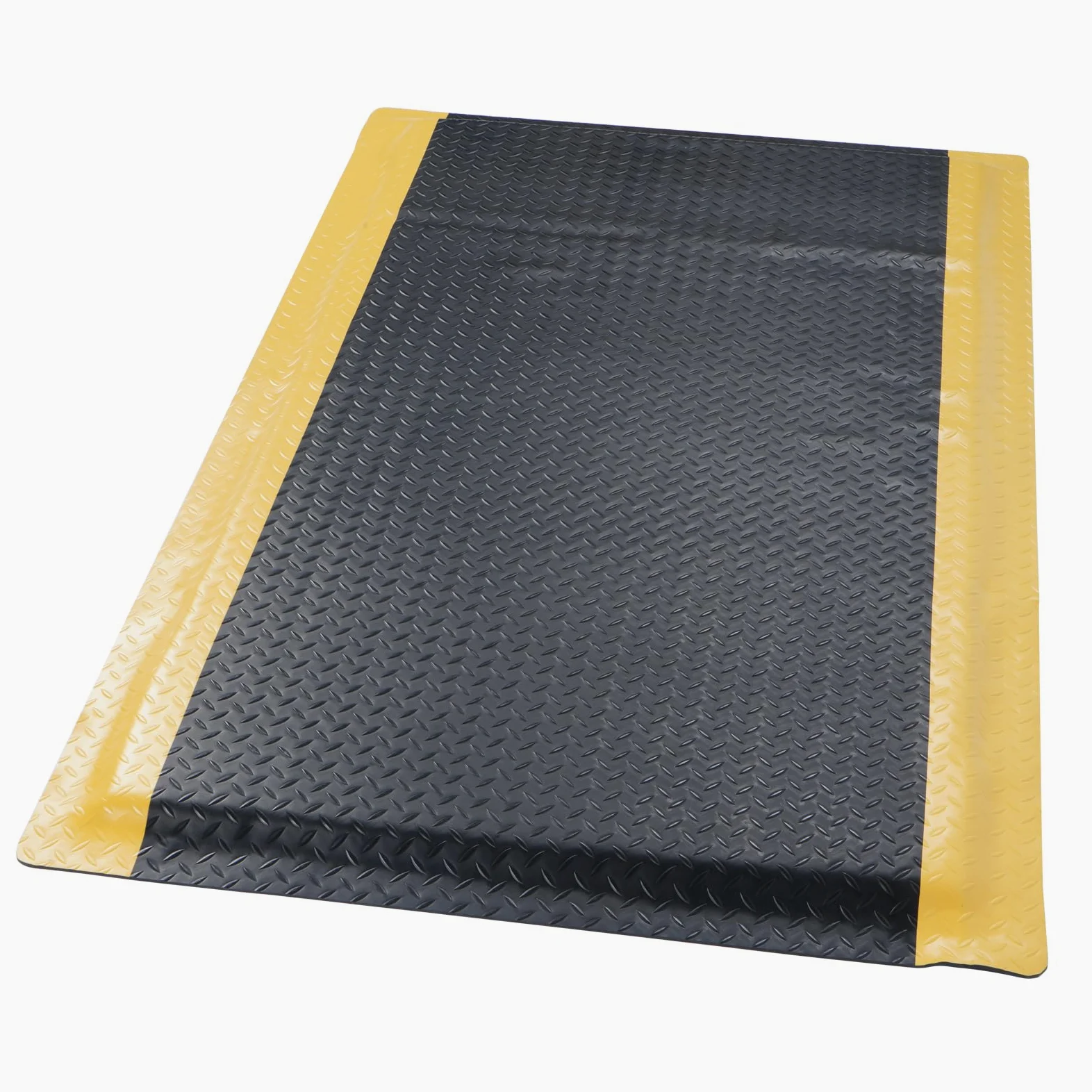 tonchean Esterilla antifatiga 92 x 152 cm alfombrilla de trabajo ergonómica de espuma de PVC para banco de trabajo de garaje, color negro y amarillo