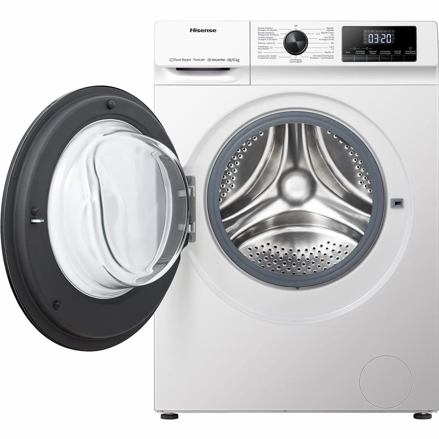 Hisense Lavadora Secadora 10KG 1400RPM Función Vapor JetWash Blanco