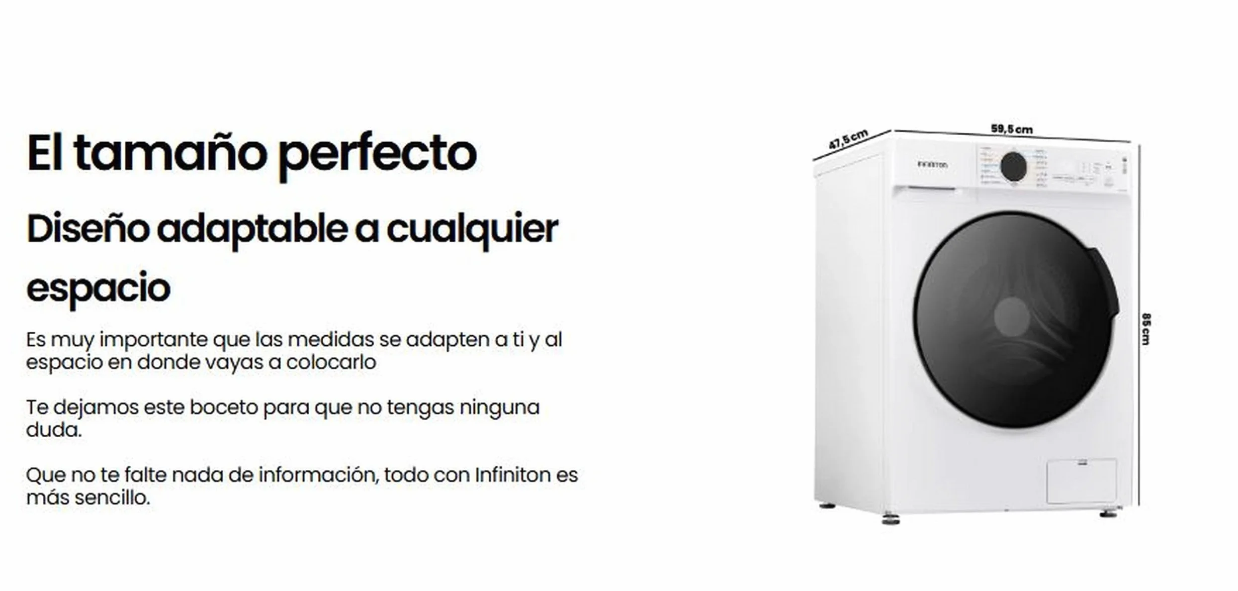 Lavadora-Secadora INFINITON WSD-A685B Carga Frontal 8/6 kg 1400 rpm INVERTER
