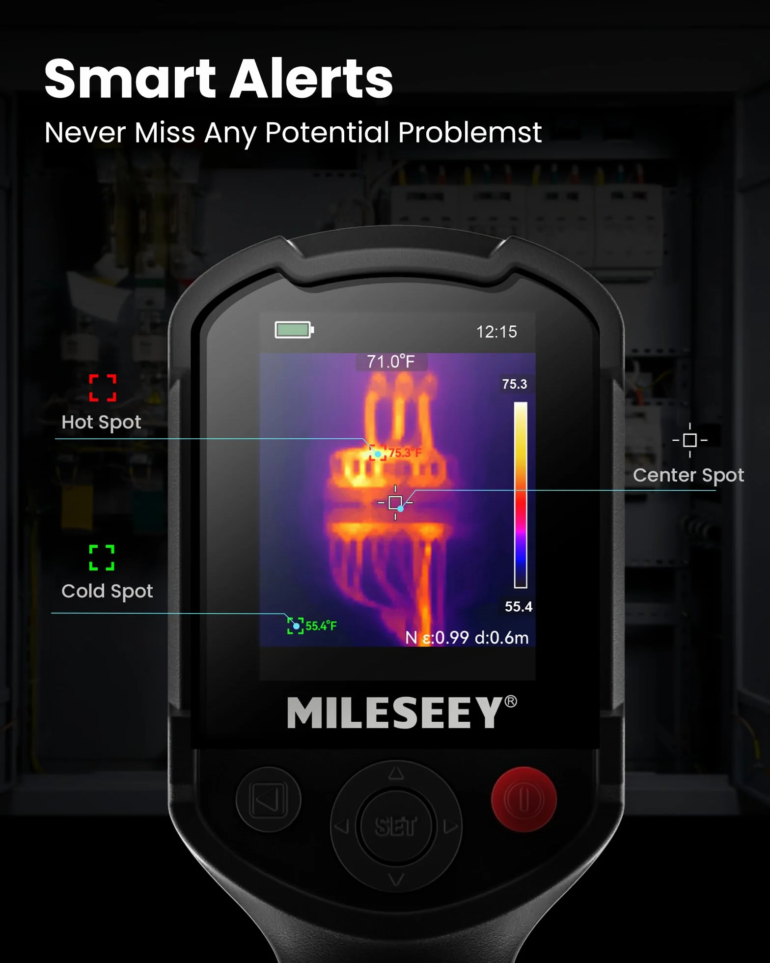 MILESEEY Cámara Térmica Portátil, Resolución Superior de 320 x 240, Frecuencia de Refresco de 50 Hz, Cámara Termográfica de -20 ℃ a 550 ℃, NETD ≤ 40 mk, Foto + Video, Alertas Alta/Baja Temp (TR20)
