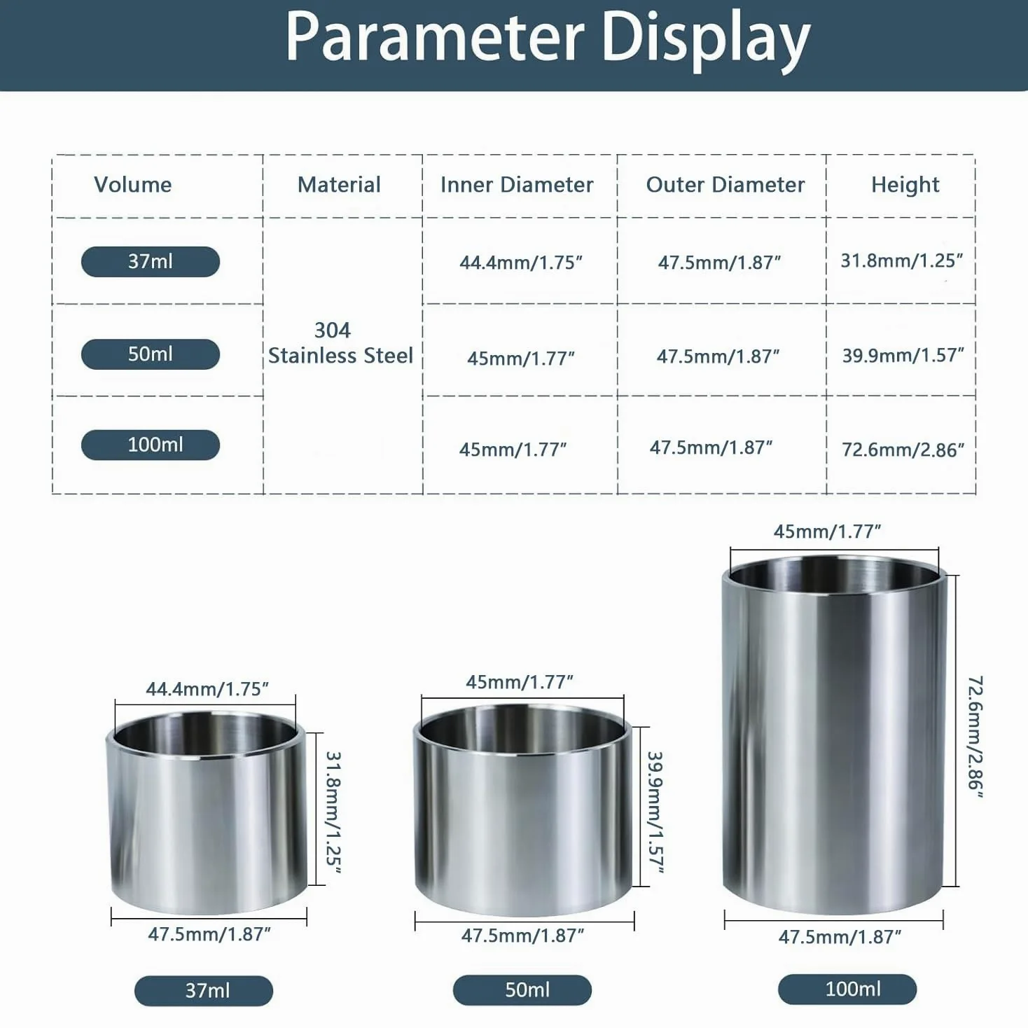 Vaso De Gravedad Específica De Alta Precisión, Vaso Picnómetro para Líquidos, Densímetro De Densidad De Pintura De Acero Inoxidable, Determinante De Recubrimiento 3 Sets