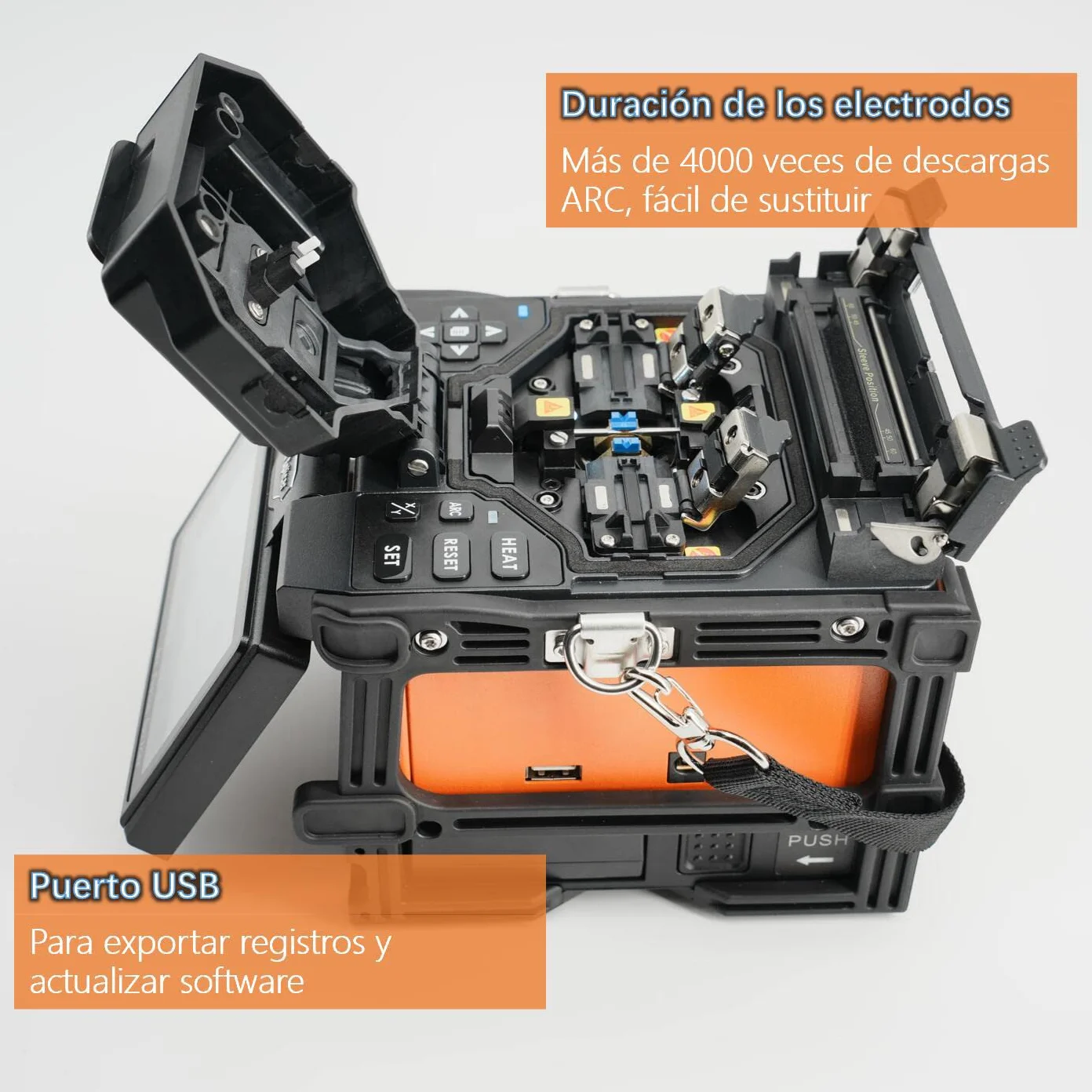 Fusionadora de fibra óptica X800 Alineación de Núcleo a Núcleo para Telecomunicaciones MAN FTTx Rápida Automática