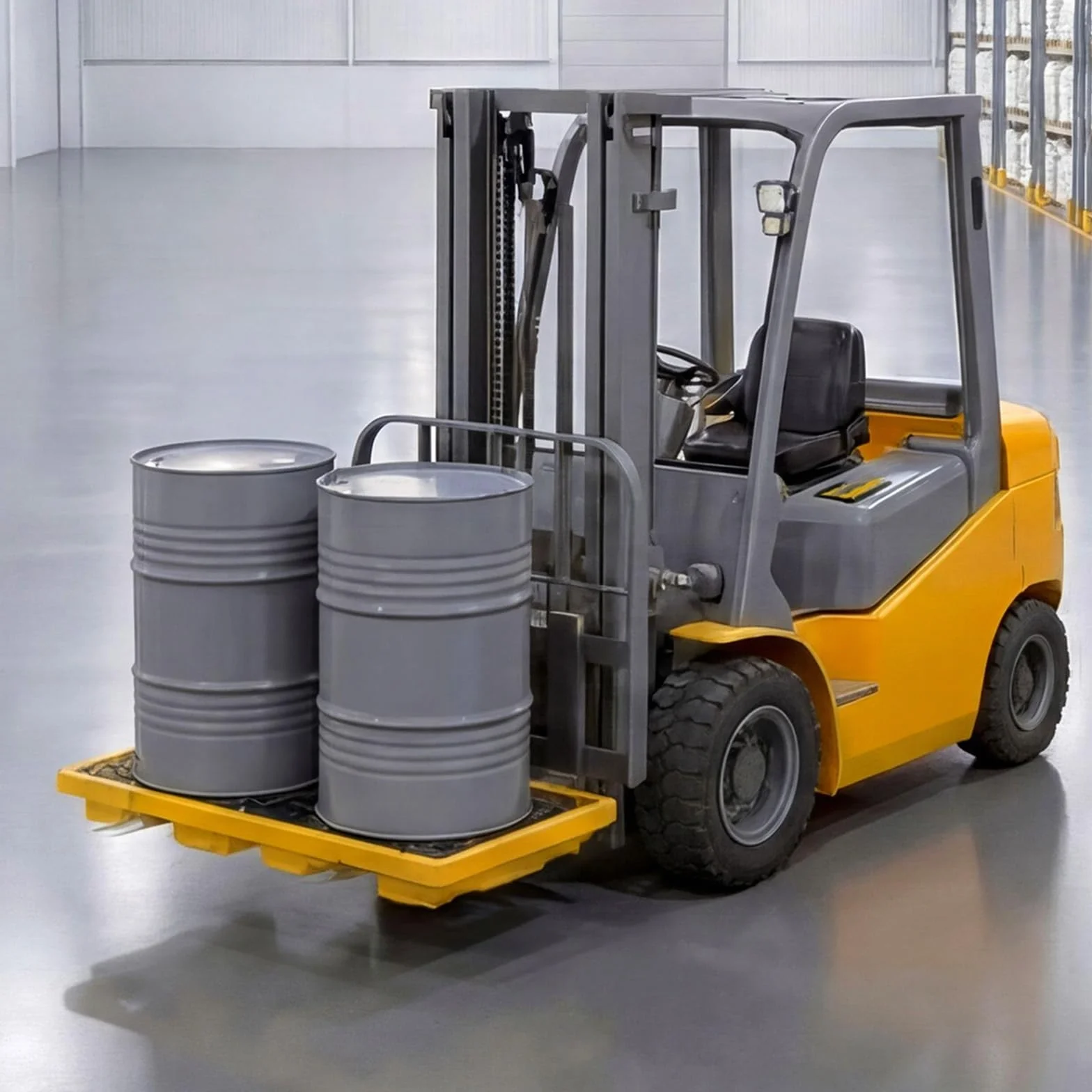 VEVOR Palet de Contención de Derrames para 2 Bidones, Capacidad de Carga 2000 kg, de Depósito de 79,5 L, Bandeja Antiderrames de HDPE con Drenaje, Apilable, Uso Industrial y Almacenamiento de Líquidos