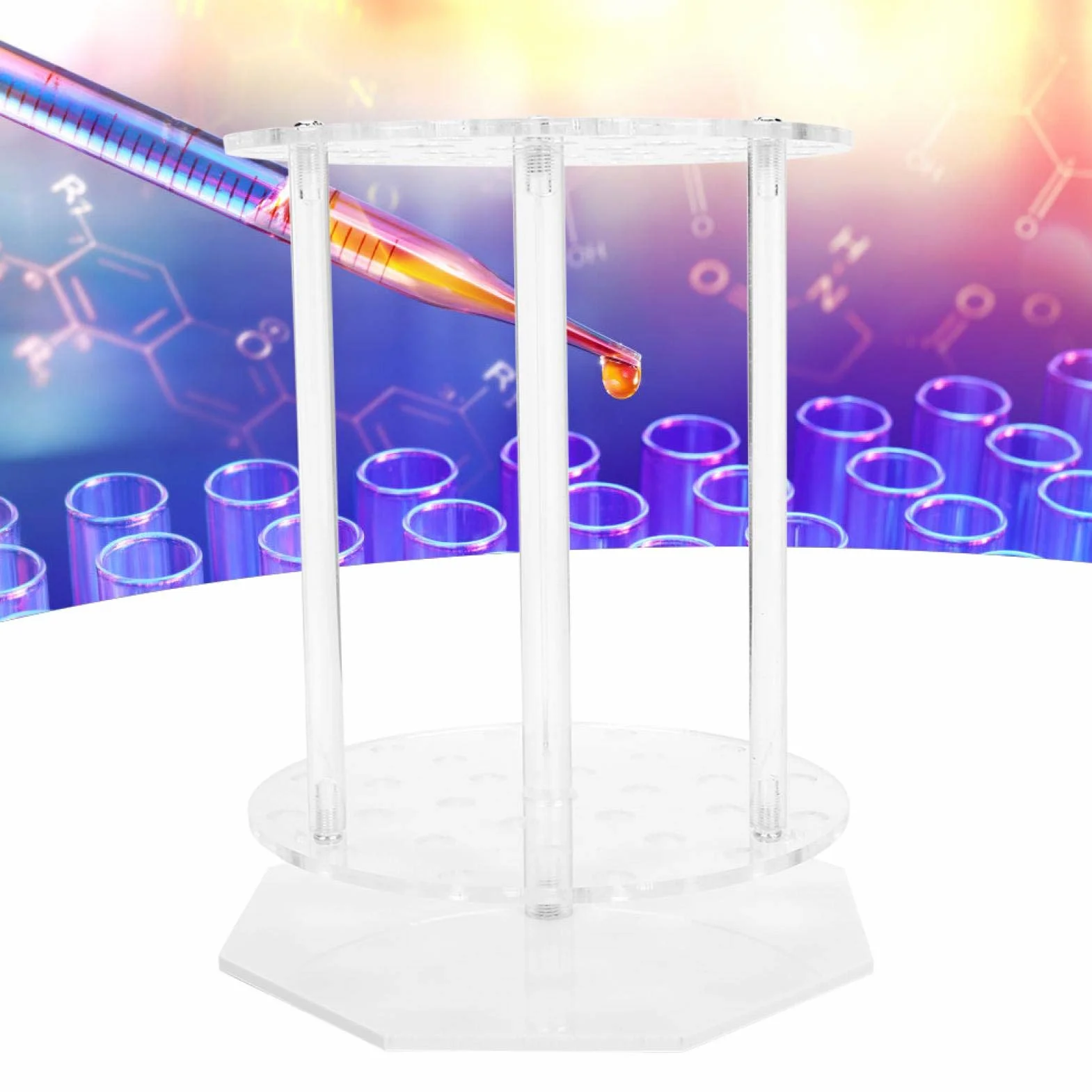 Soporte para pipetas de 28 orificios, equipo de laboratorio portátil