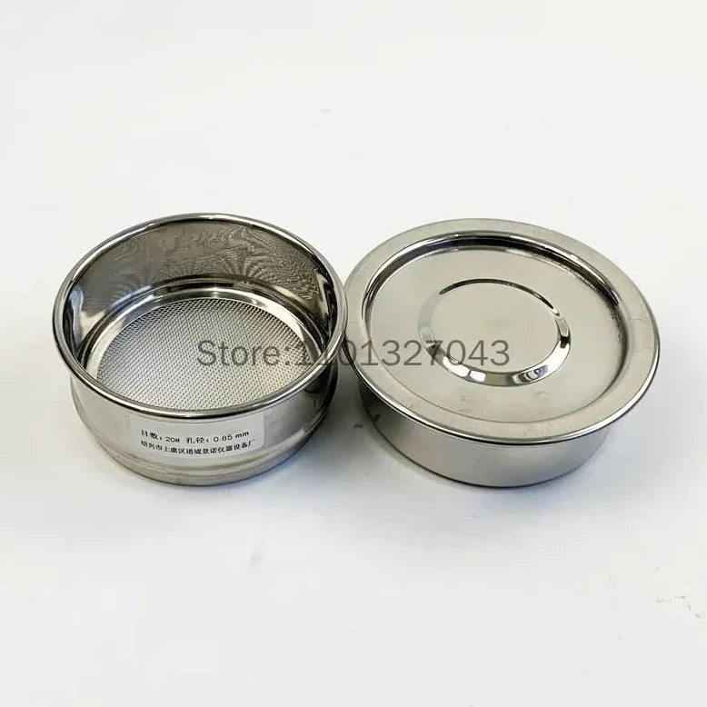 Juego de tamices de prueba de acero inoxidable de 10 cm con tapa y fondo for muestreo e inspección en laboratorio.(600mesh(0.026mm))