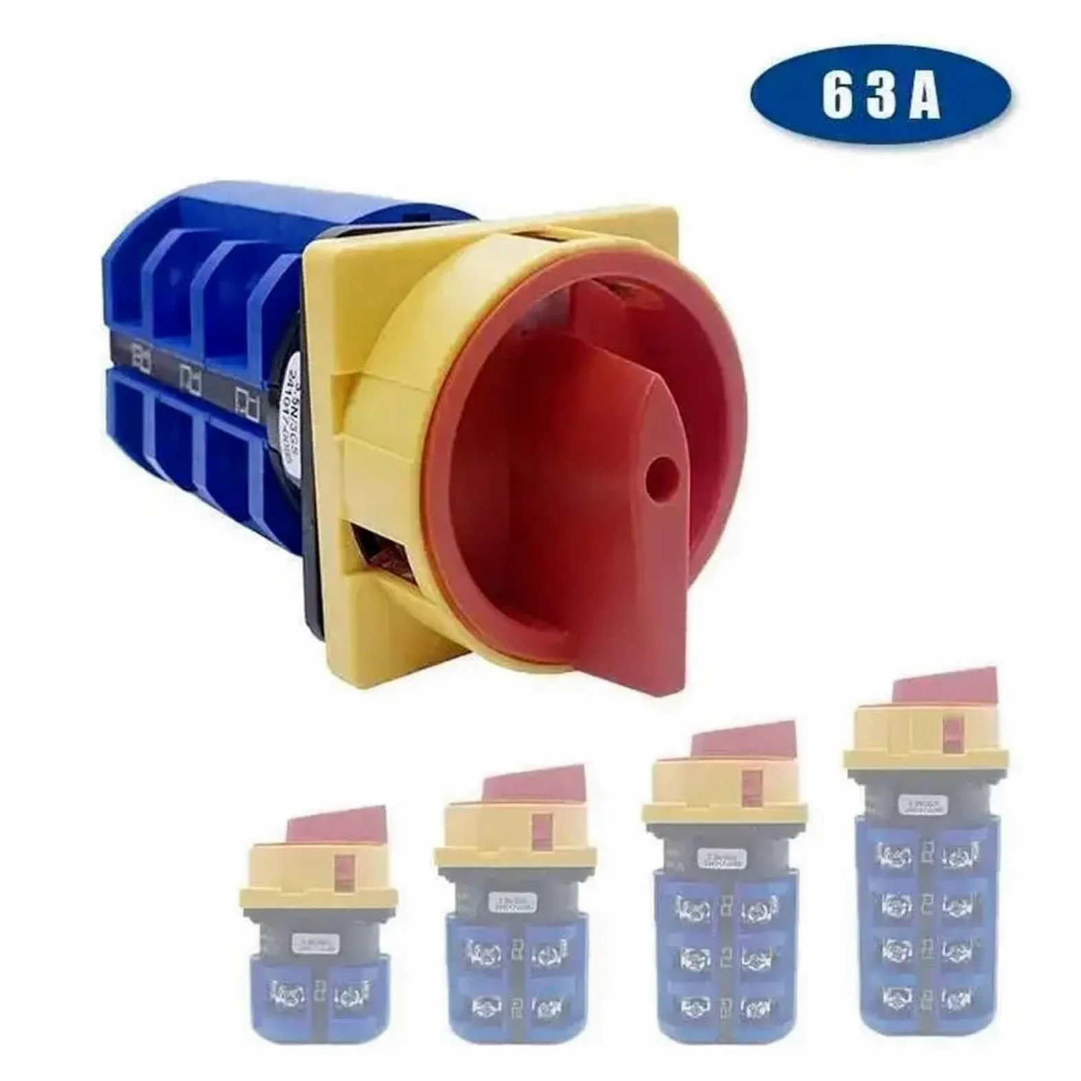 63A Padlock Isolator Changeover Rotary Cam Switch Power Cut-Off Knob Master Control Circuit Off-ON LW28 YMW26 LW26GS(3P 12Terminals) Controls Switches