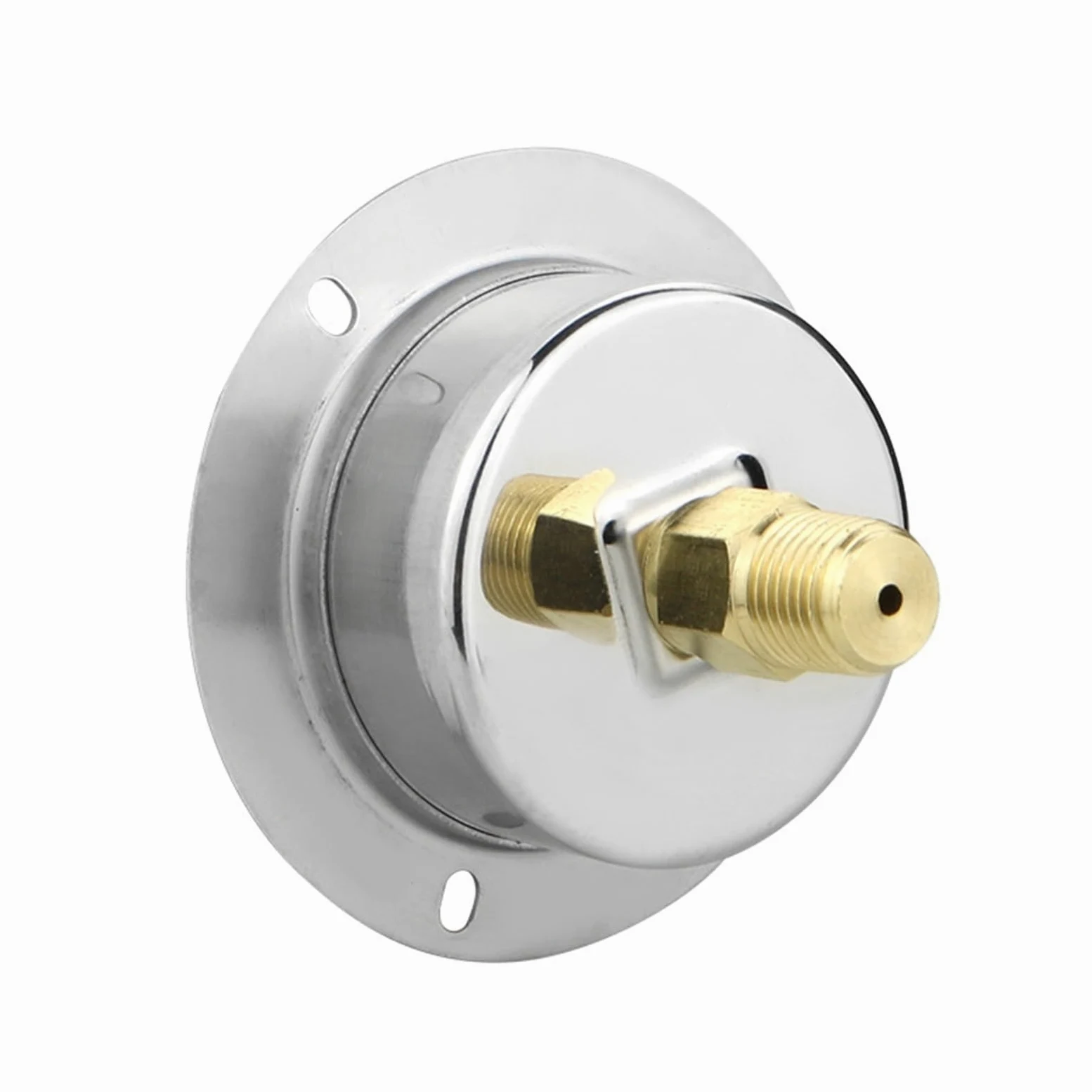 Manómetro Digital de presión de Agua y Gas de 50 mm, conexión Trasera con Brida, Caja de Acero Inoxidable y Junta de latón (M14-1,5 con Aceite, 0-6 Bar).