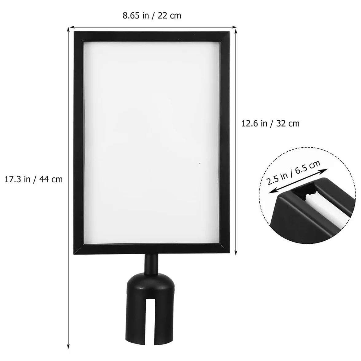 Soporte vertical para carteles con cinturón, poste de bienvenida