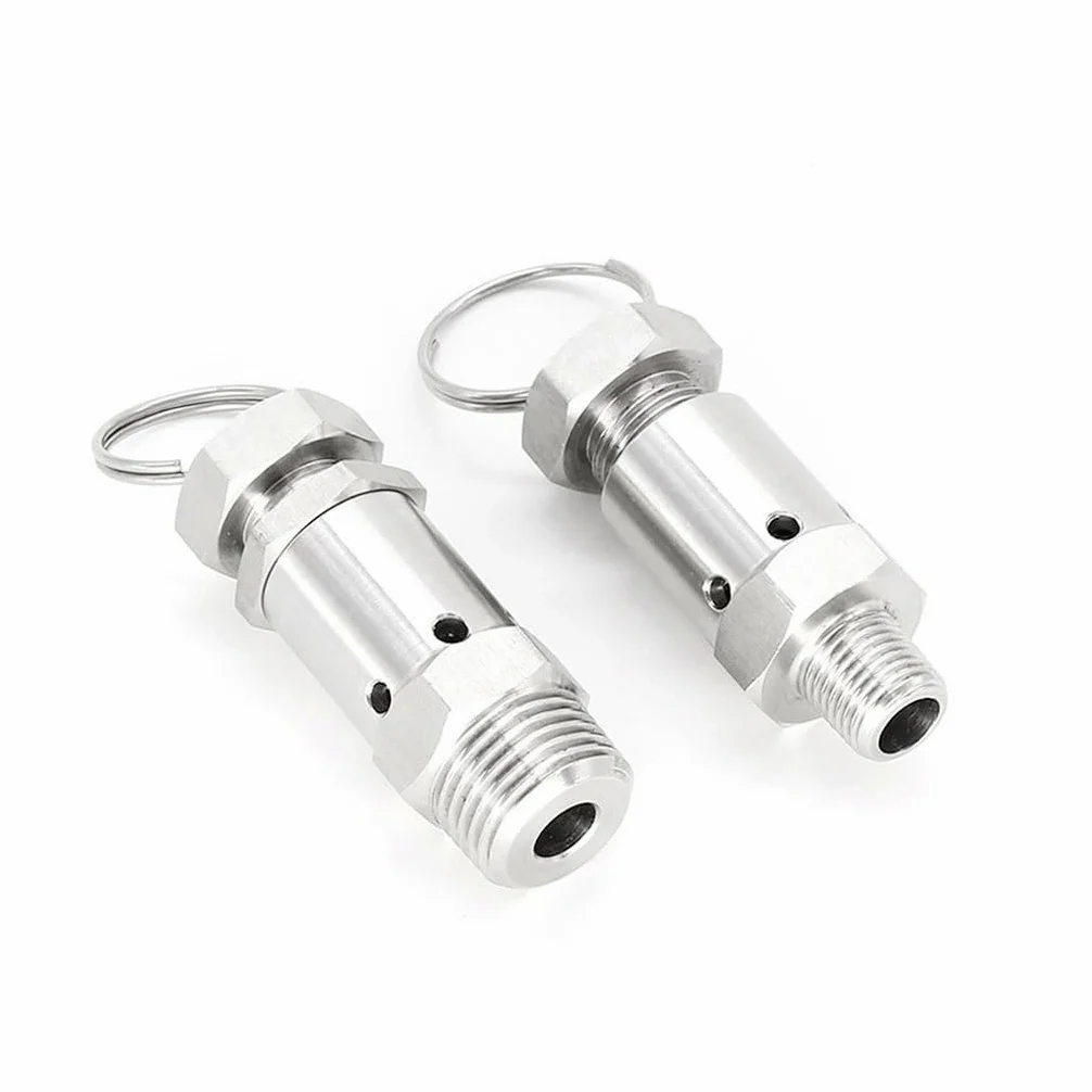 1 válvula de alivio de presión de resorte de acero inoxidable 304 de 1/4 pulgadas, 0.5-10 bar para compresores de gas y ollas a presión, válvula de seguridad (1 barra fija) y fiable