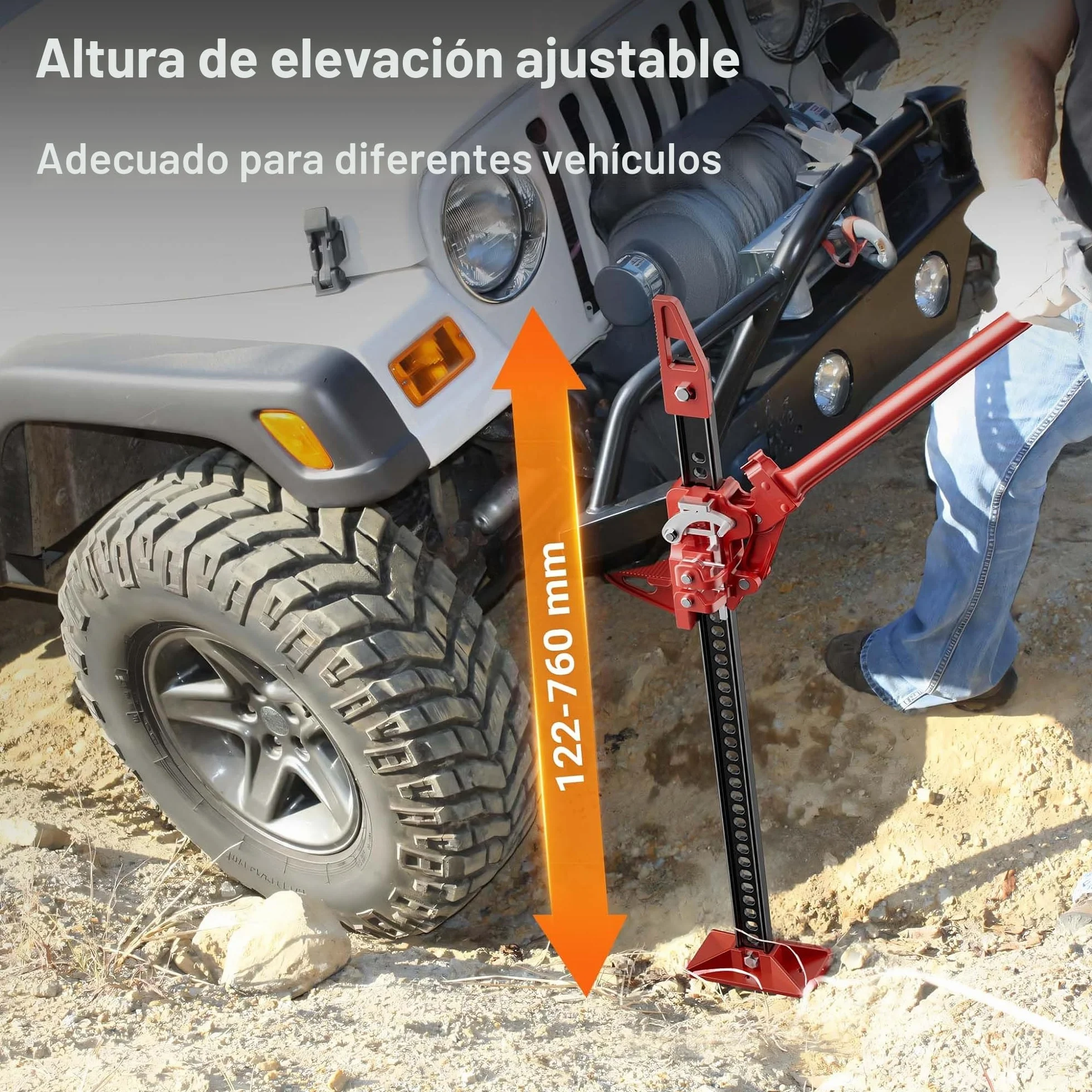 WilTec Gato de trinquete High Lift 3000 kg 12,2-76 cm