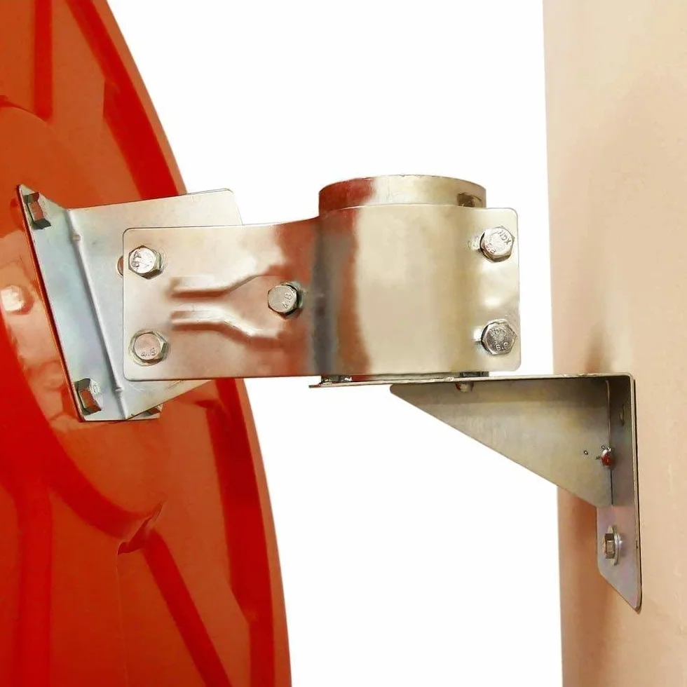 Espejo Convexo de Salida de Parking - Fácil Instalación - Para Aumentar la Visibilidad - Incluye Anclajes Universales - Distancia de Visibilidad de 8 m - Color Naranja - 80 cm de Diámetro - Dicoal