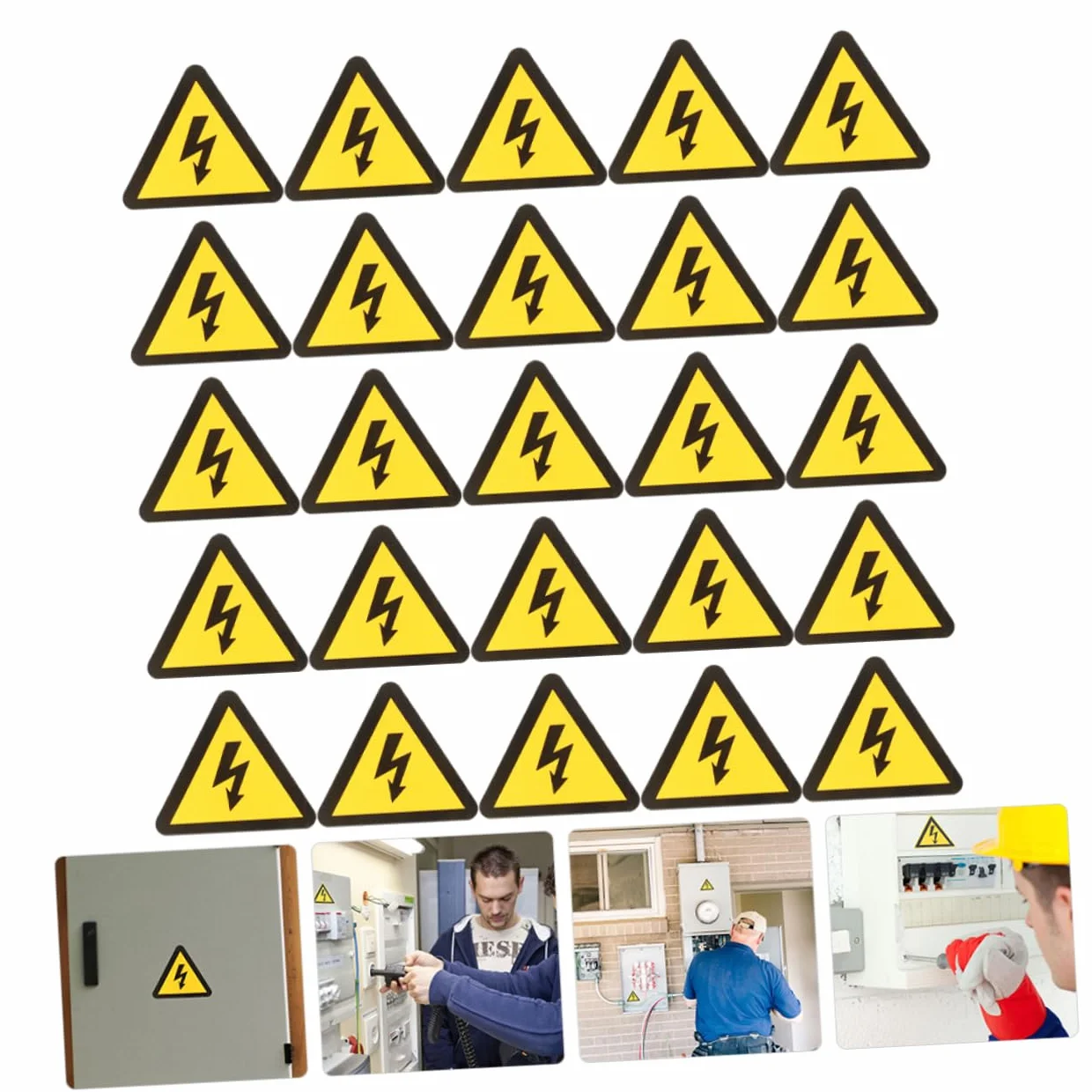 Pegatinas de Precaución Descargas Eléctricas Papel Resistente Superficie Lisa 25 Hojas